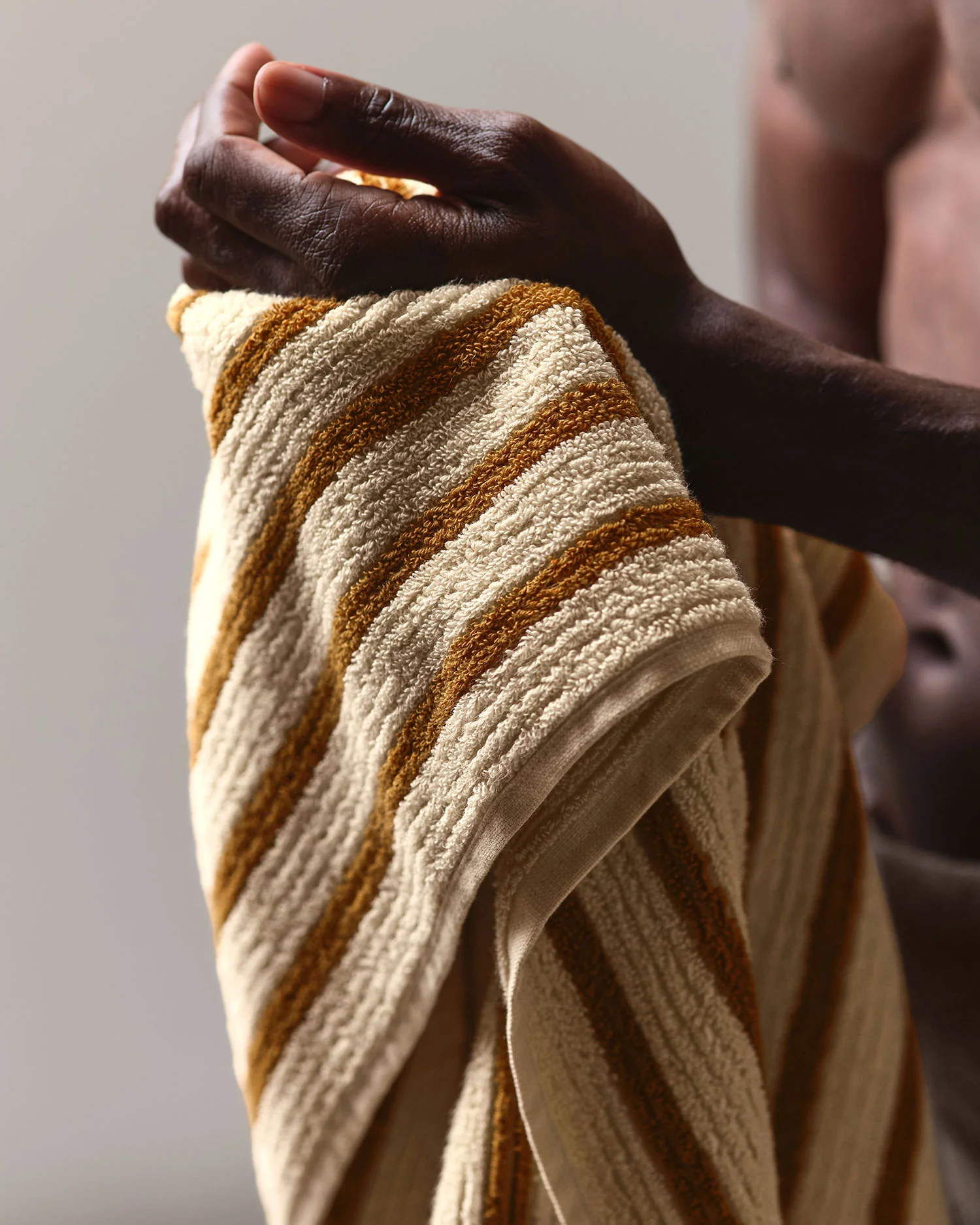 Organic Resort Stripe Towels (Butter with Honey) - Image 2