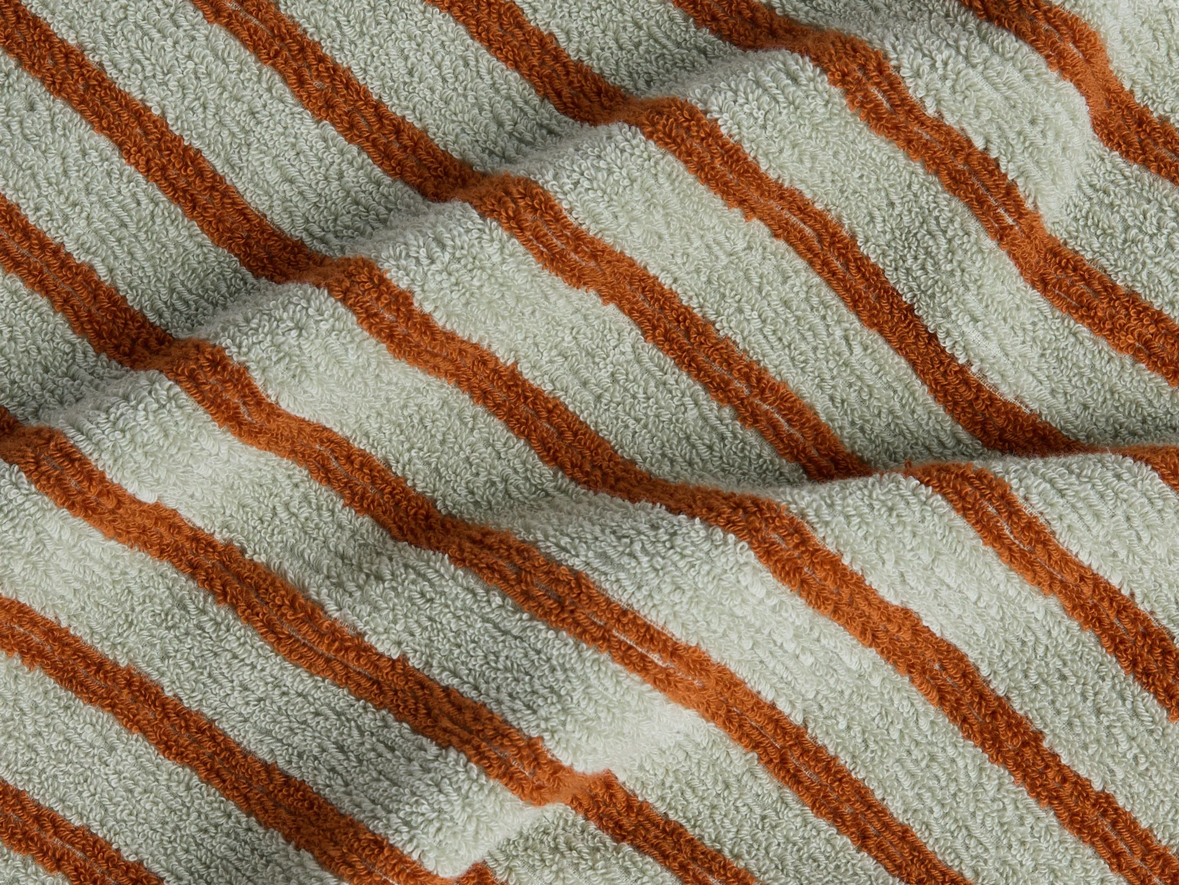 2+2 Organic Resort Stripe Bath Bundle -  Sage with Russet - Image 3