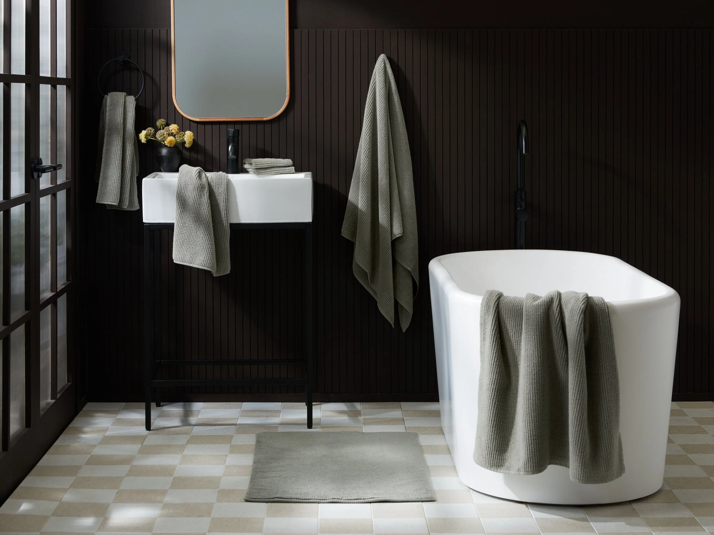 2+2 Soft Rib Bath Bundle - Moss - Image 2