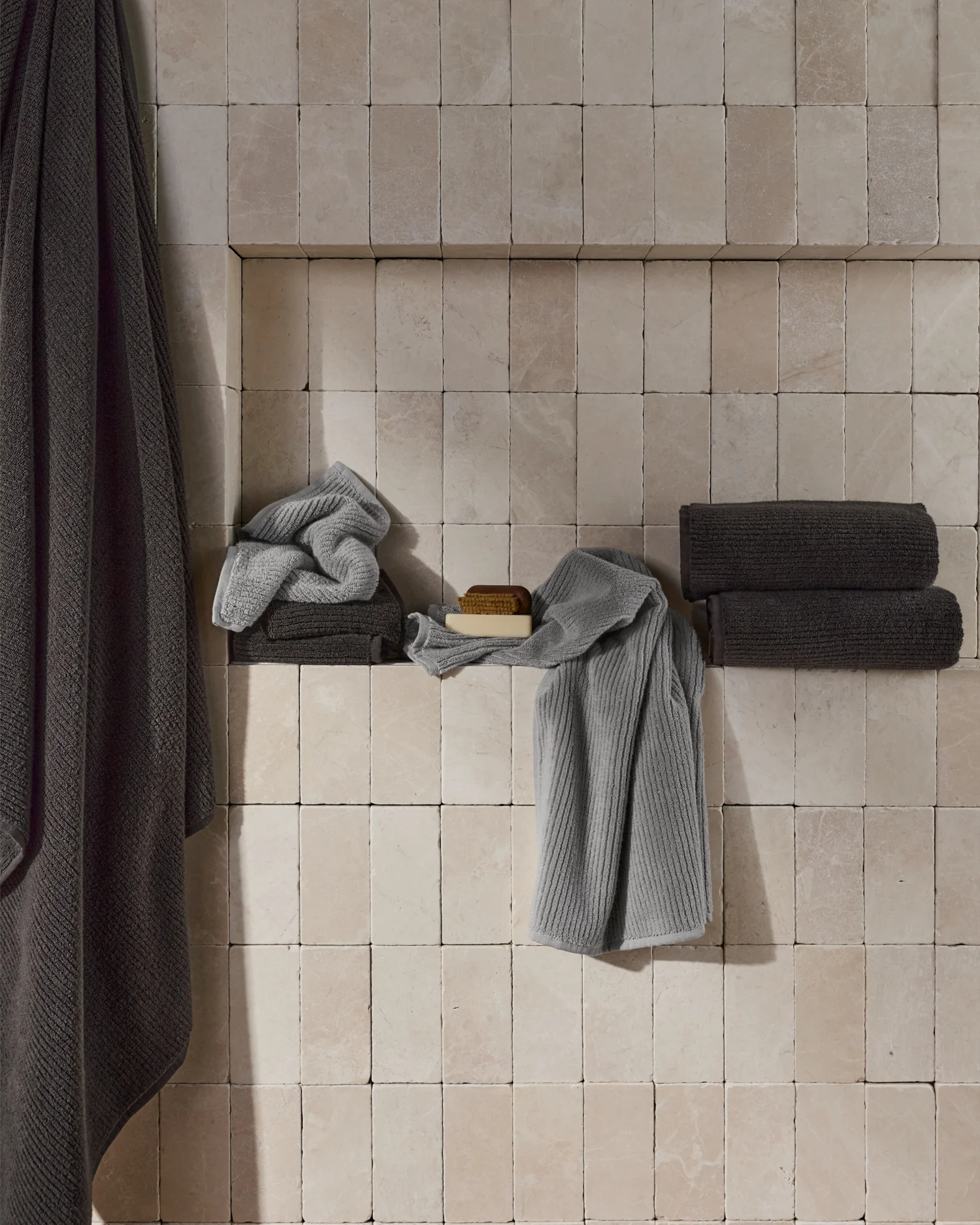 2+2 Soft Rib Bath Bundle - Pebble - Image 4
