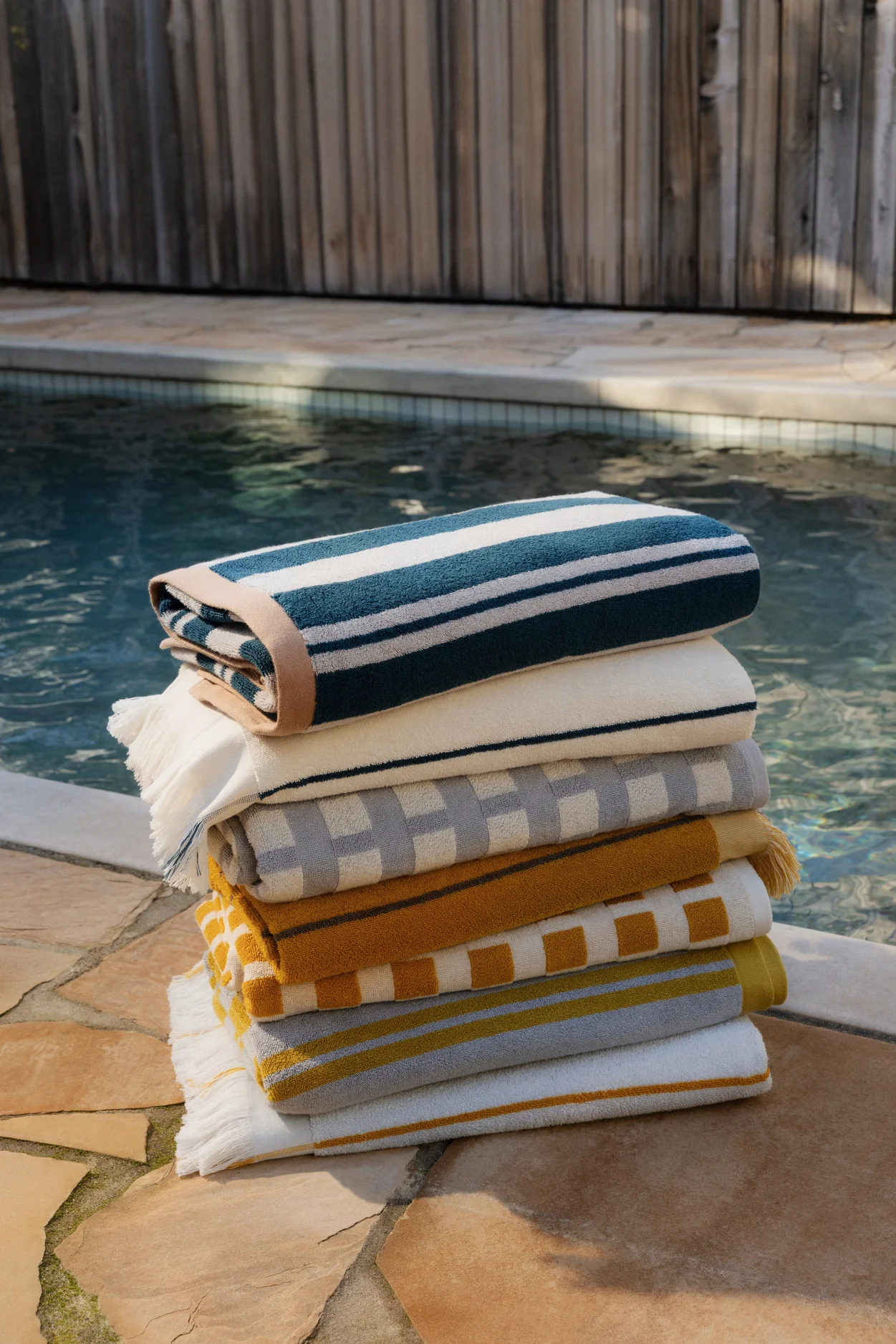 4x Bayside Beach Towel Bundle - Marigold with Warm Grey - Image 5