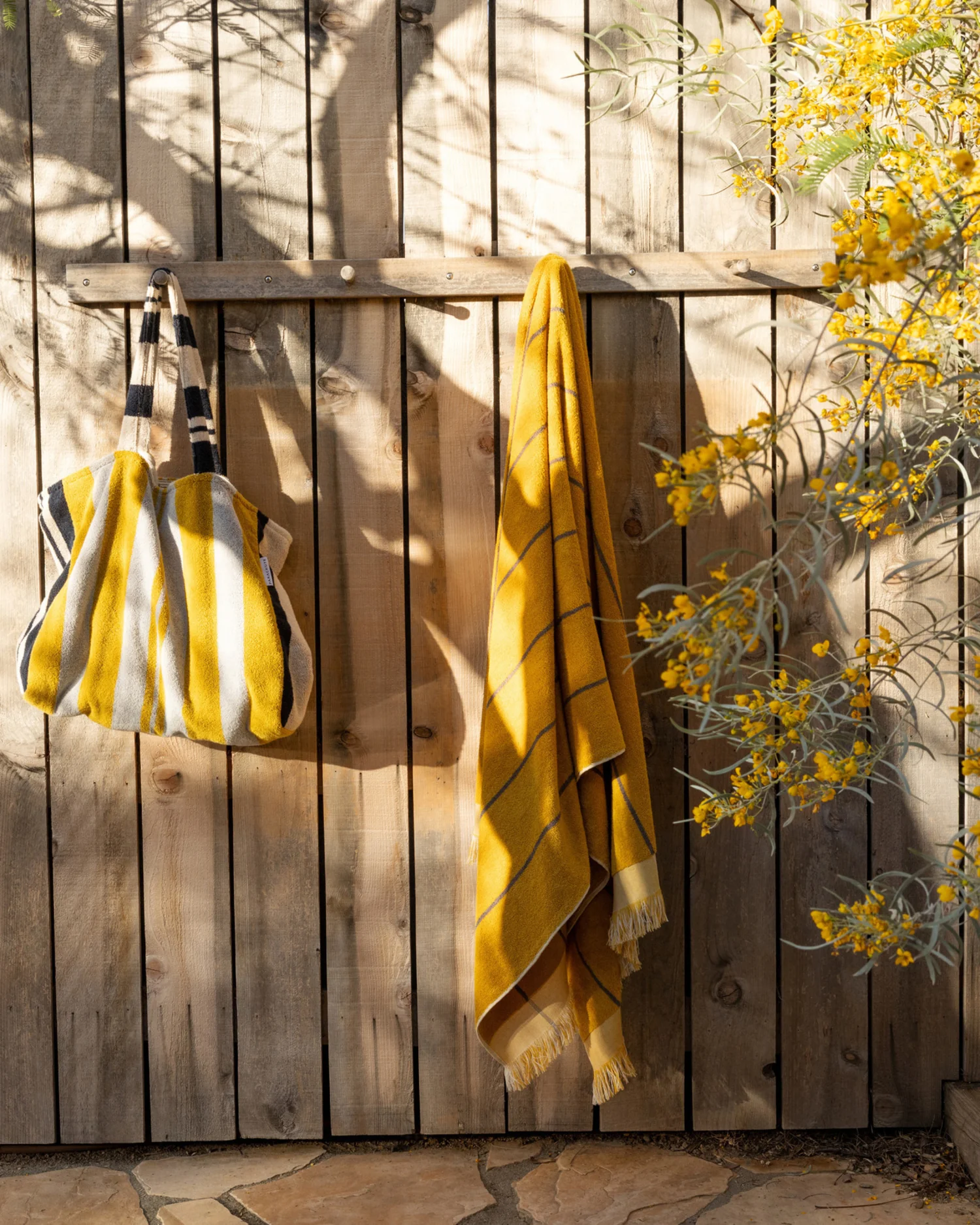 Bayside Beach Towel (Marigold with Warm Grey) - Image 2