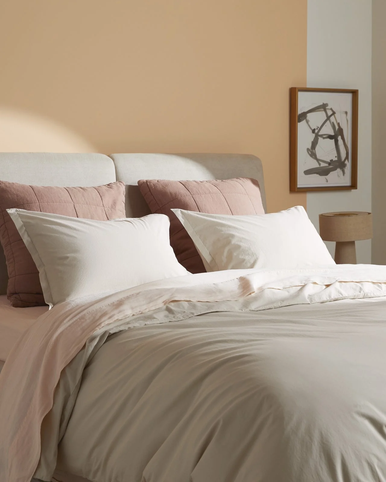 Brushed Cotton Duvet Cover Set - Bone F/Q - Image 2