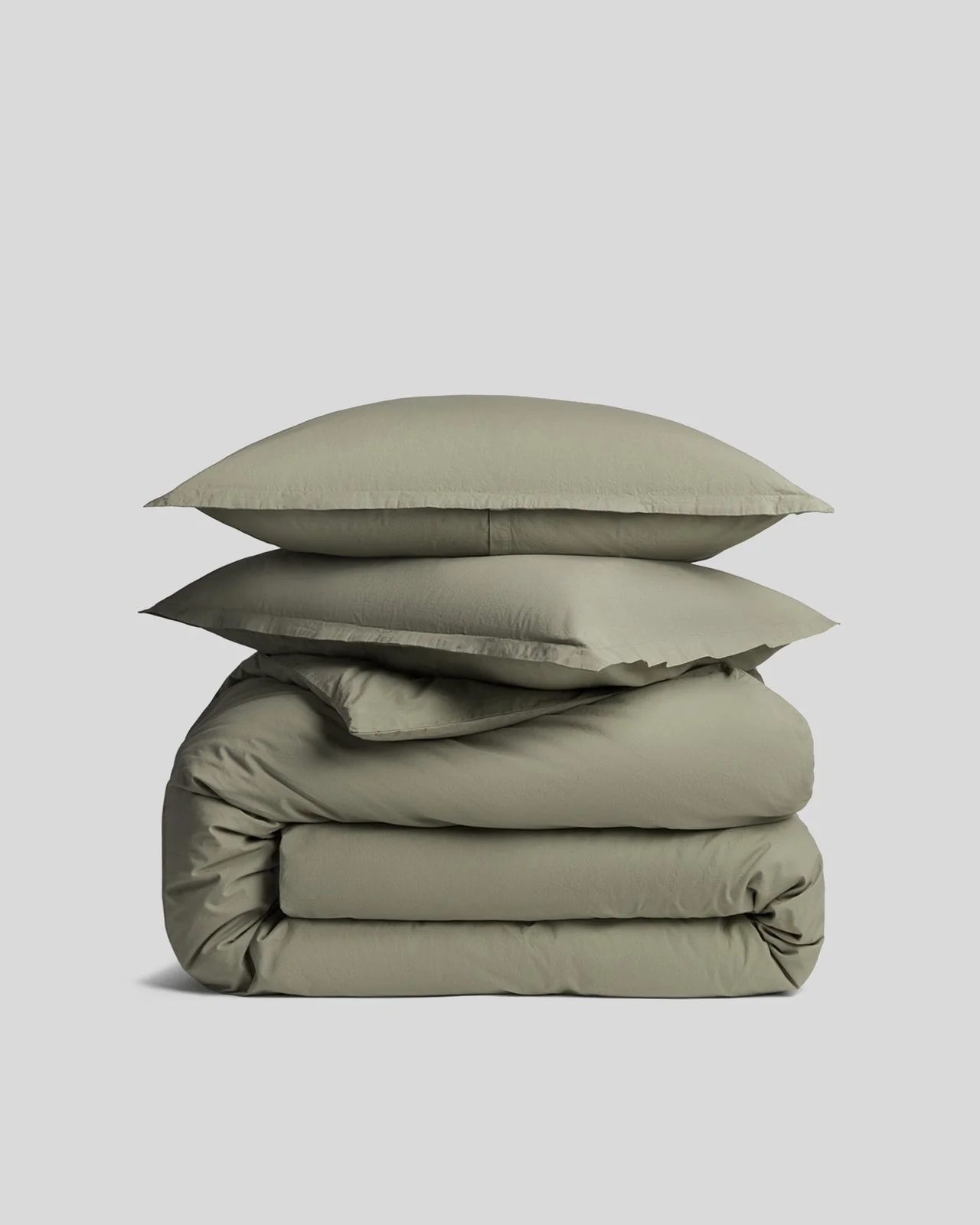 Brushed Cotton Duvet Cover Set - Moss TW/XL