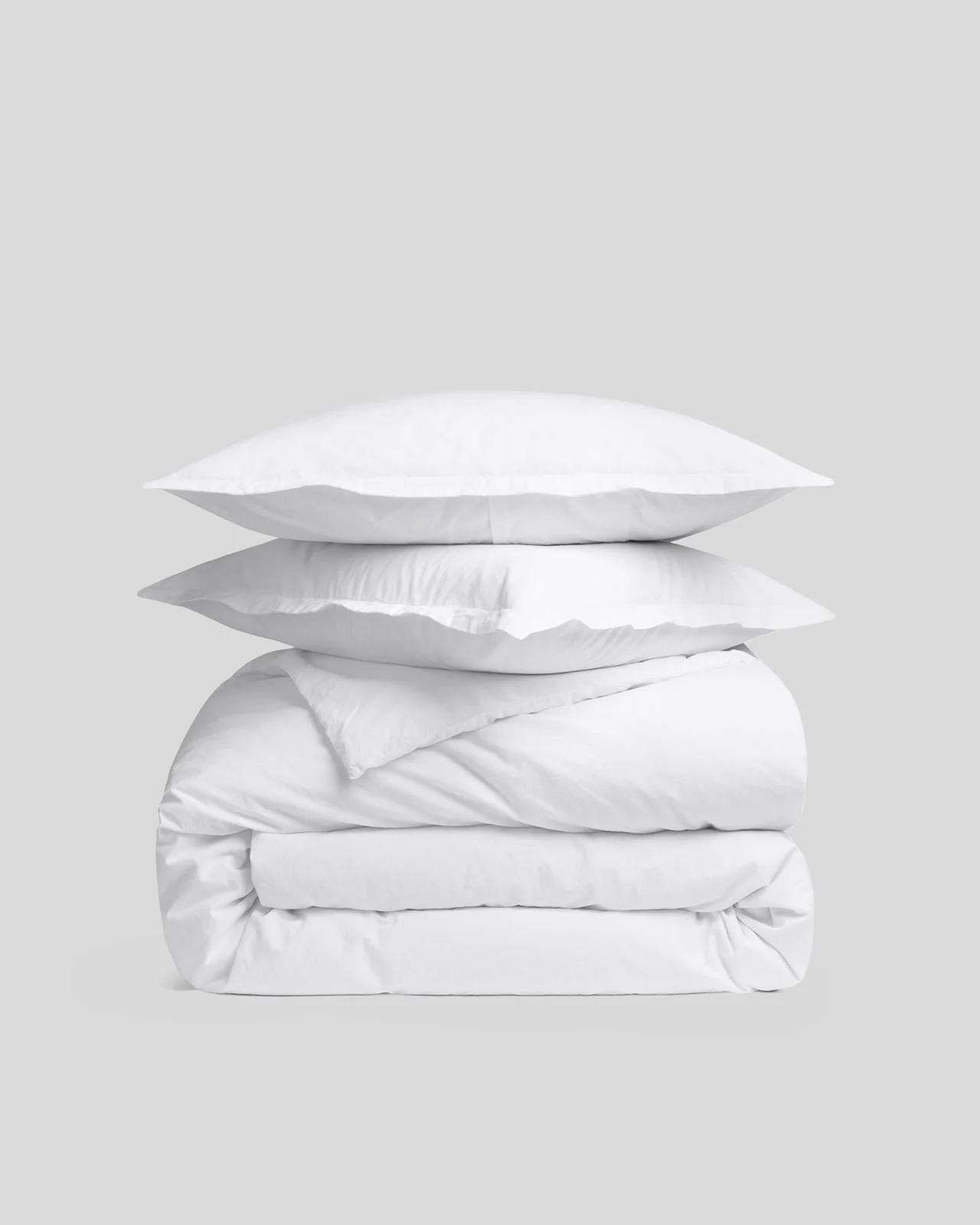 Brushed Cotton Duvet Cover Set - White TW/XL