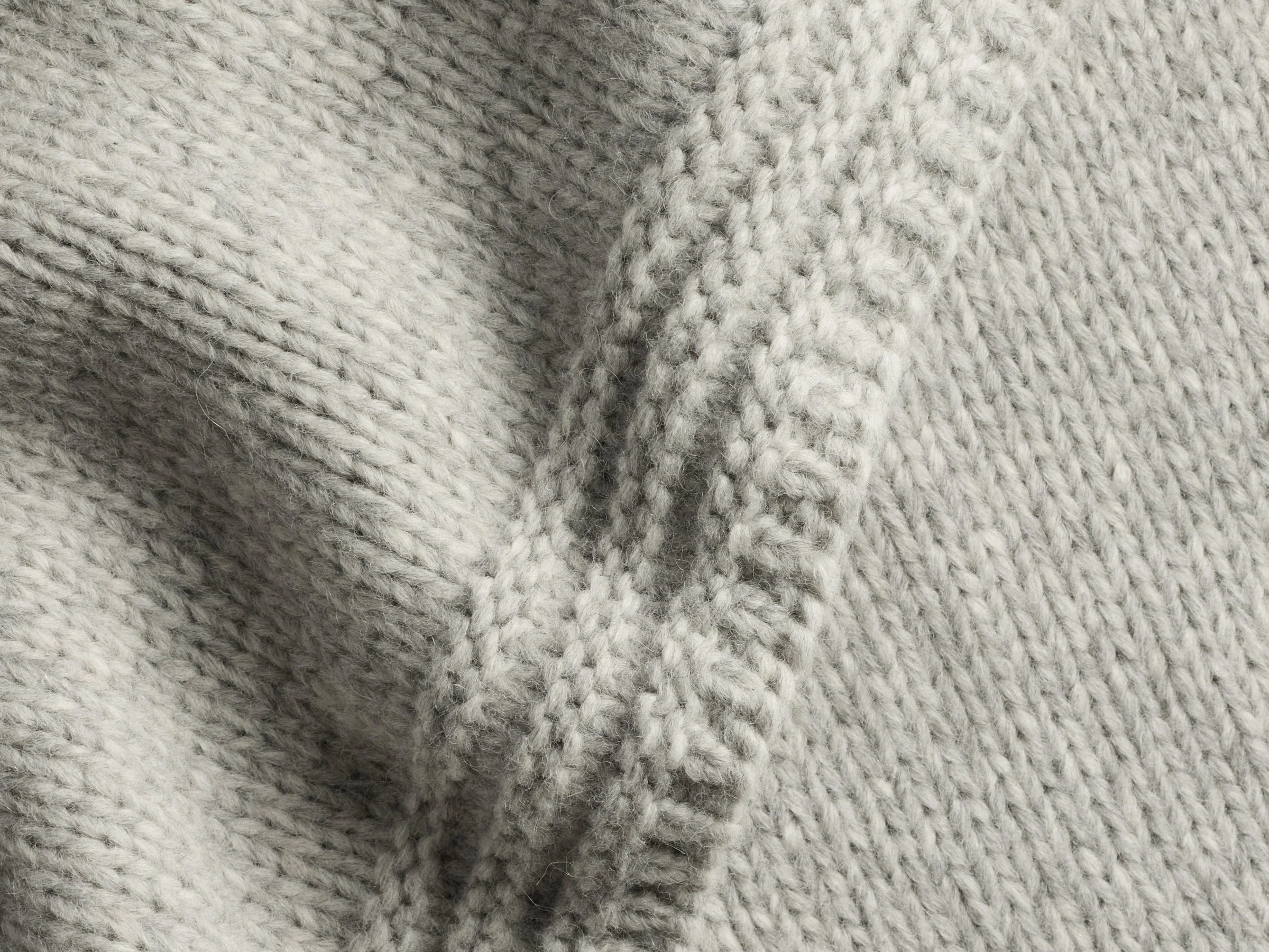 Classic Knit Alpaca Throw (Light Heather Grey) - Image 3