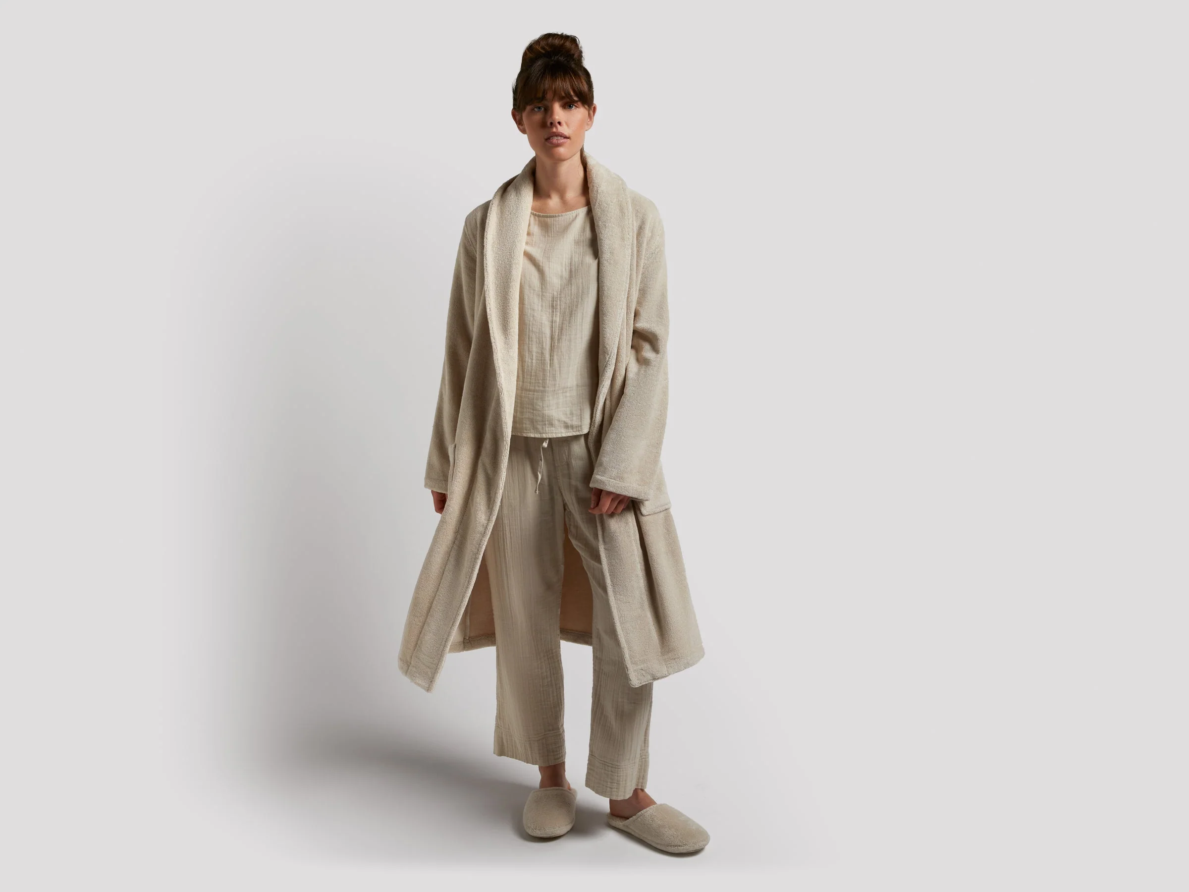 Classic Turkish Cotton Robe (Bone) - Image 4
