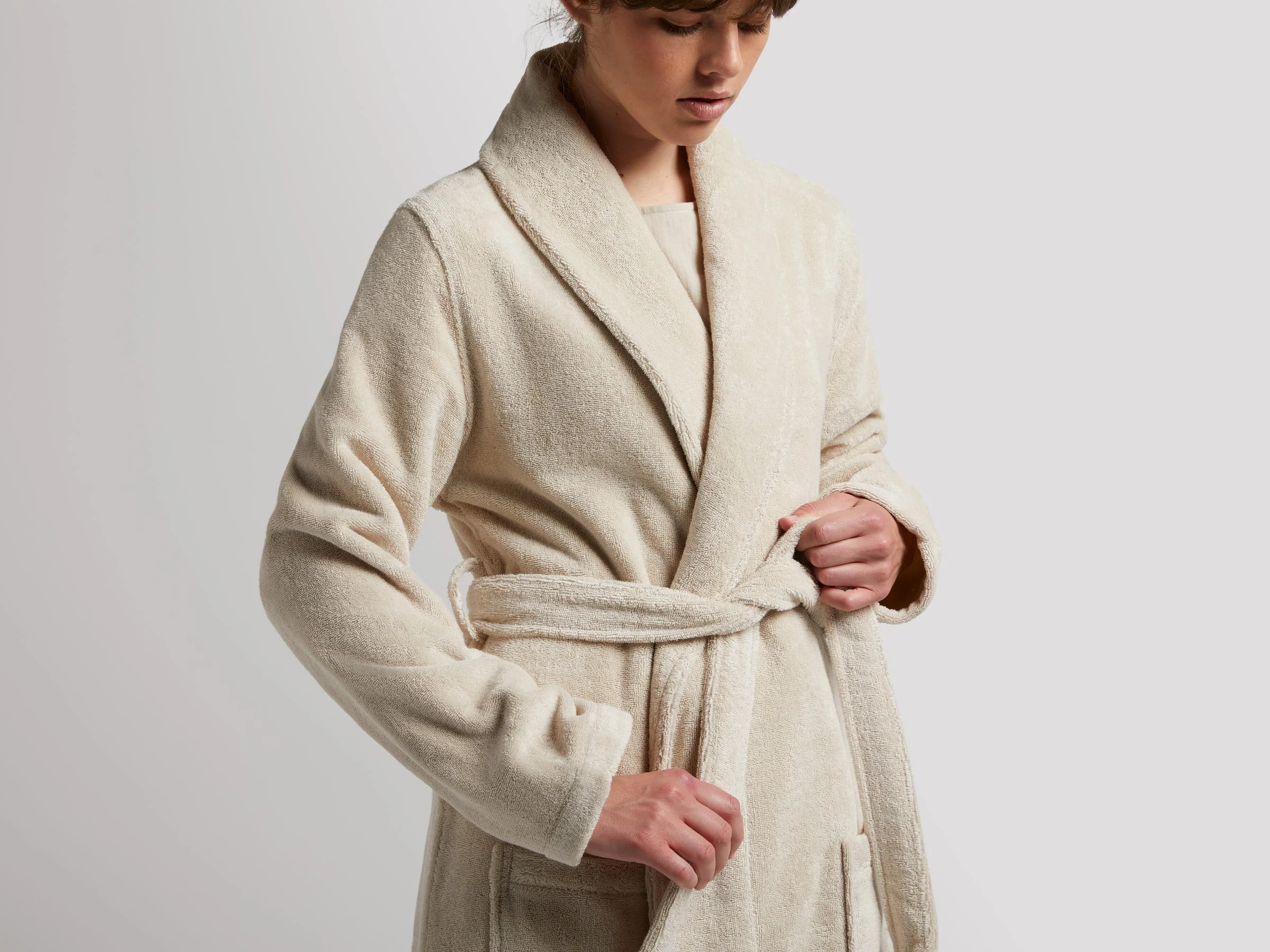 Classic Turkish Cotton Robe (Bone) - Image 6