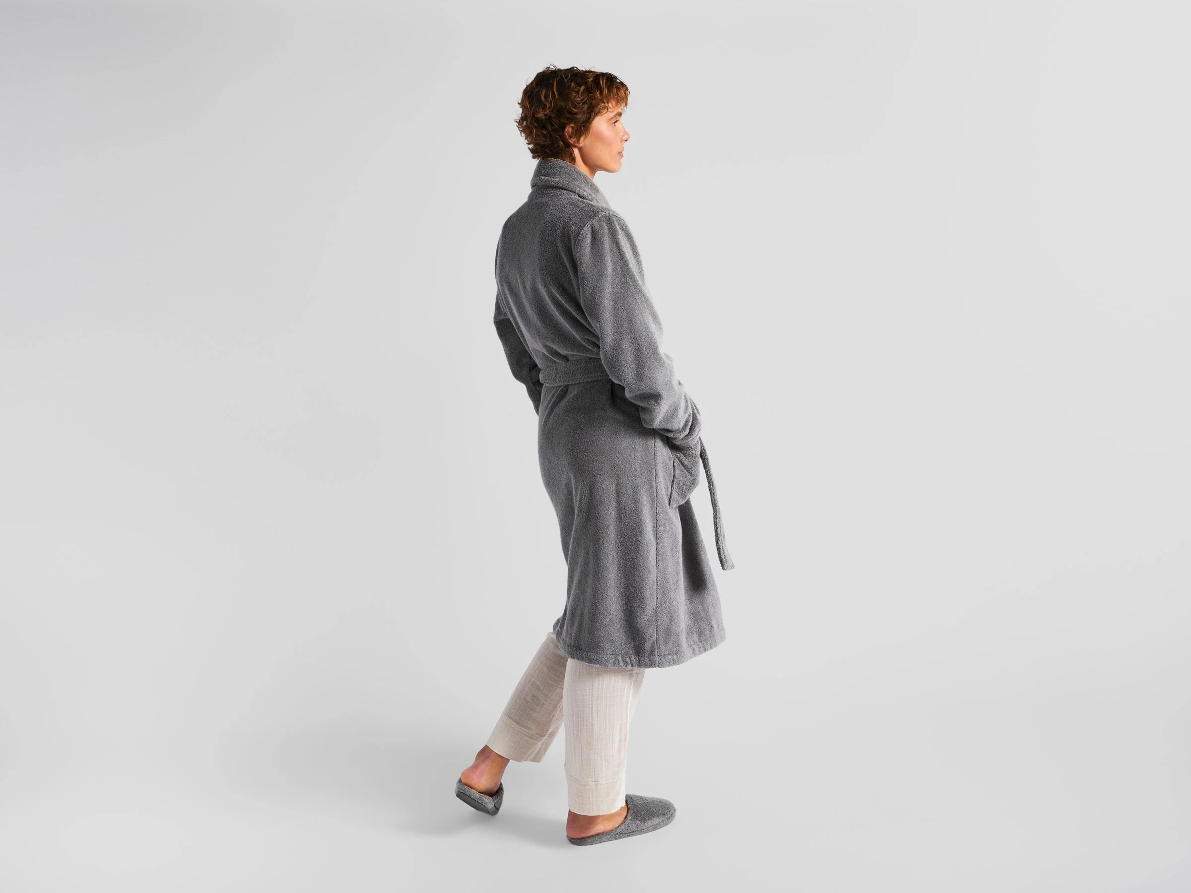 Classic Turkish Cotton Robe (Stone) - Image 4