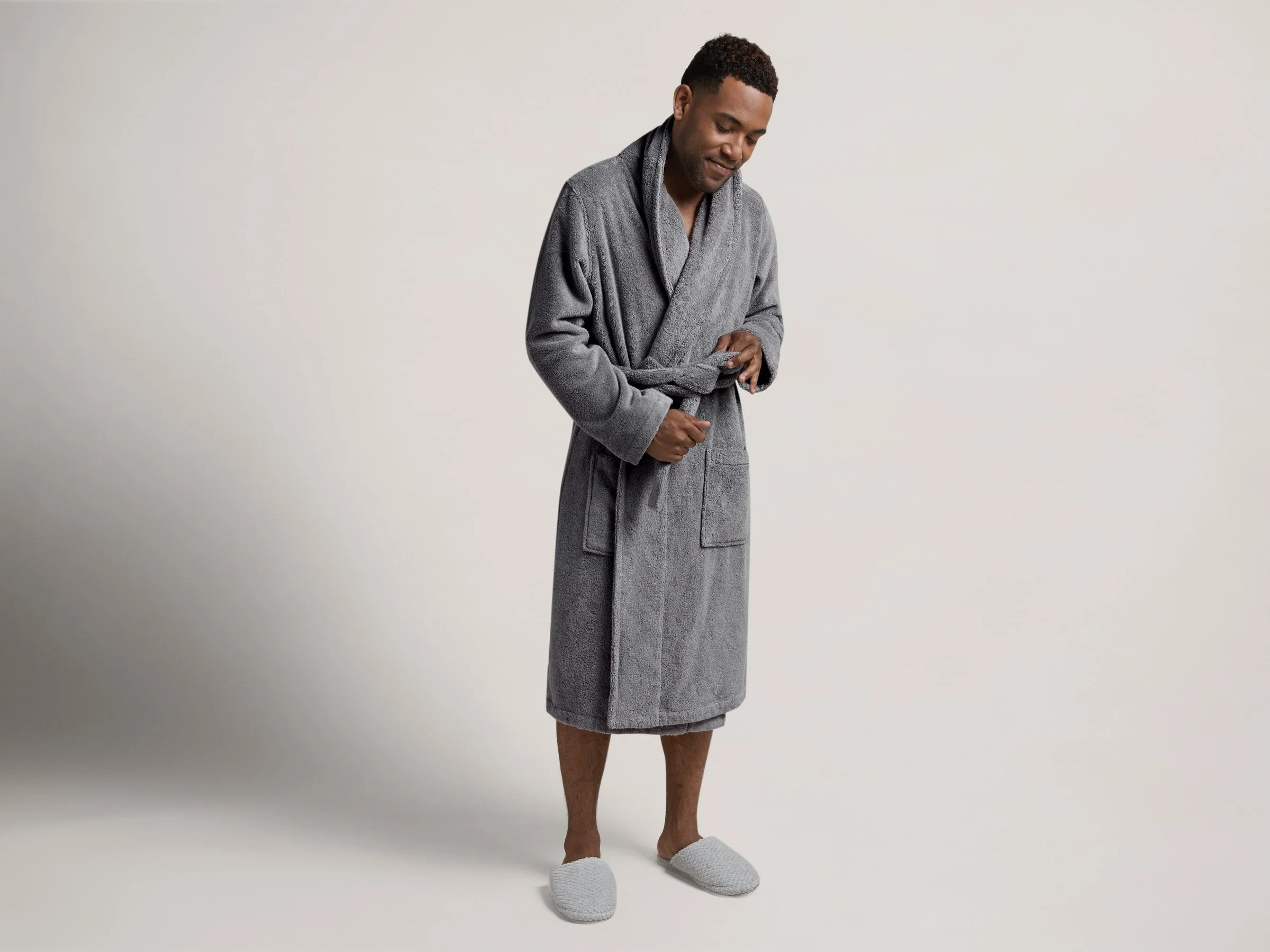 Classic Turkish Cotton Robe (Stone) - Image 5