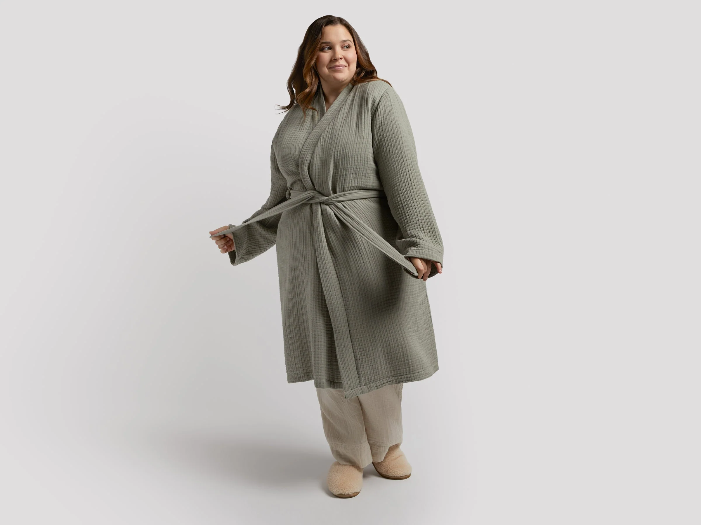 Cloud Cotton Robe (Moss) - Image 7