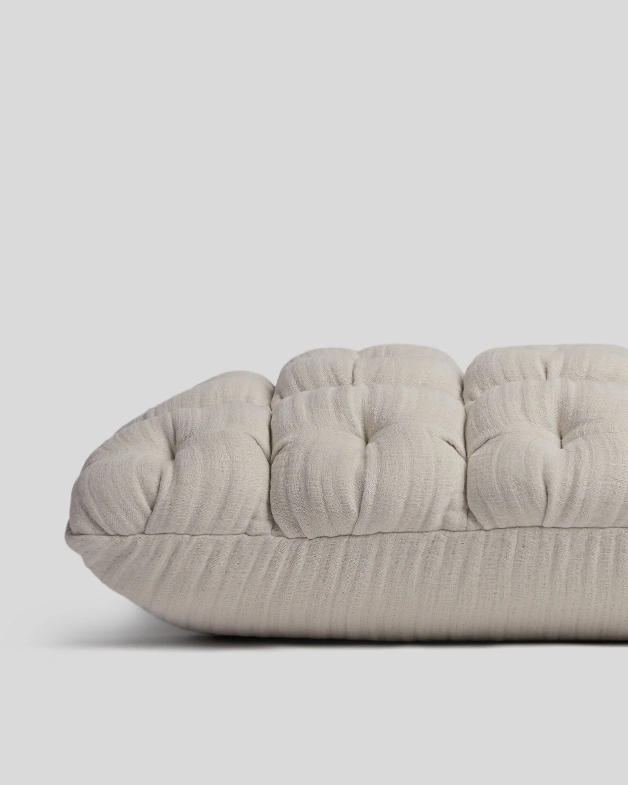 Cloud Linen Puff Lumbar Pillow Cover - FINAL SALE (Bone) - Image 3