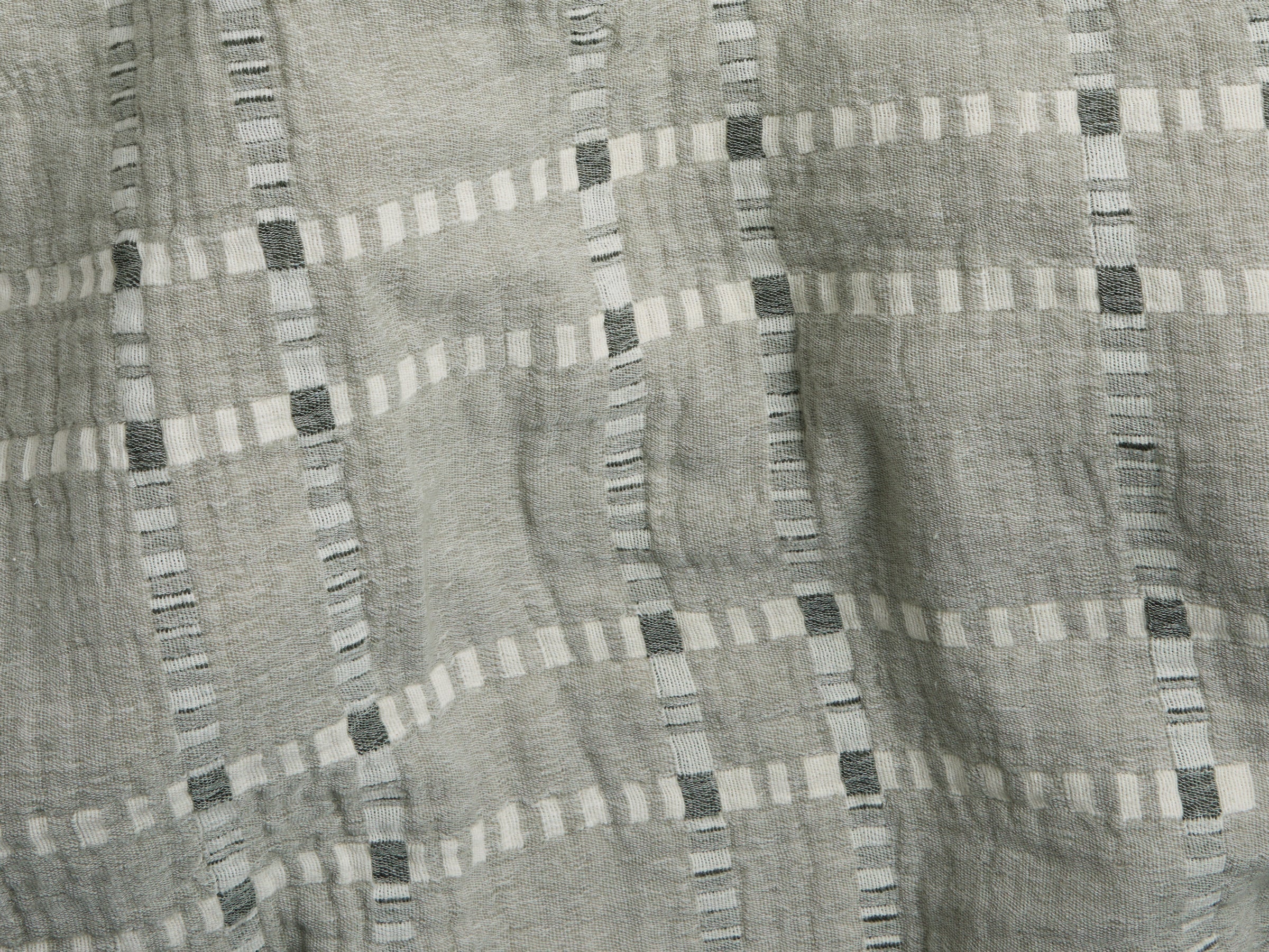 Grid Cotton Wool Coverlet (Moss) - Image 3