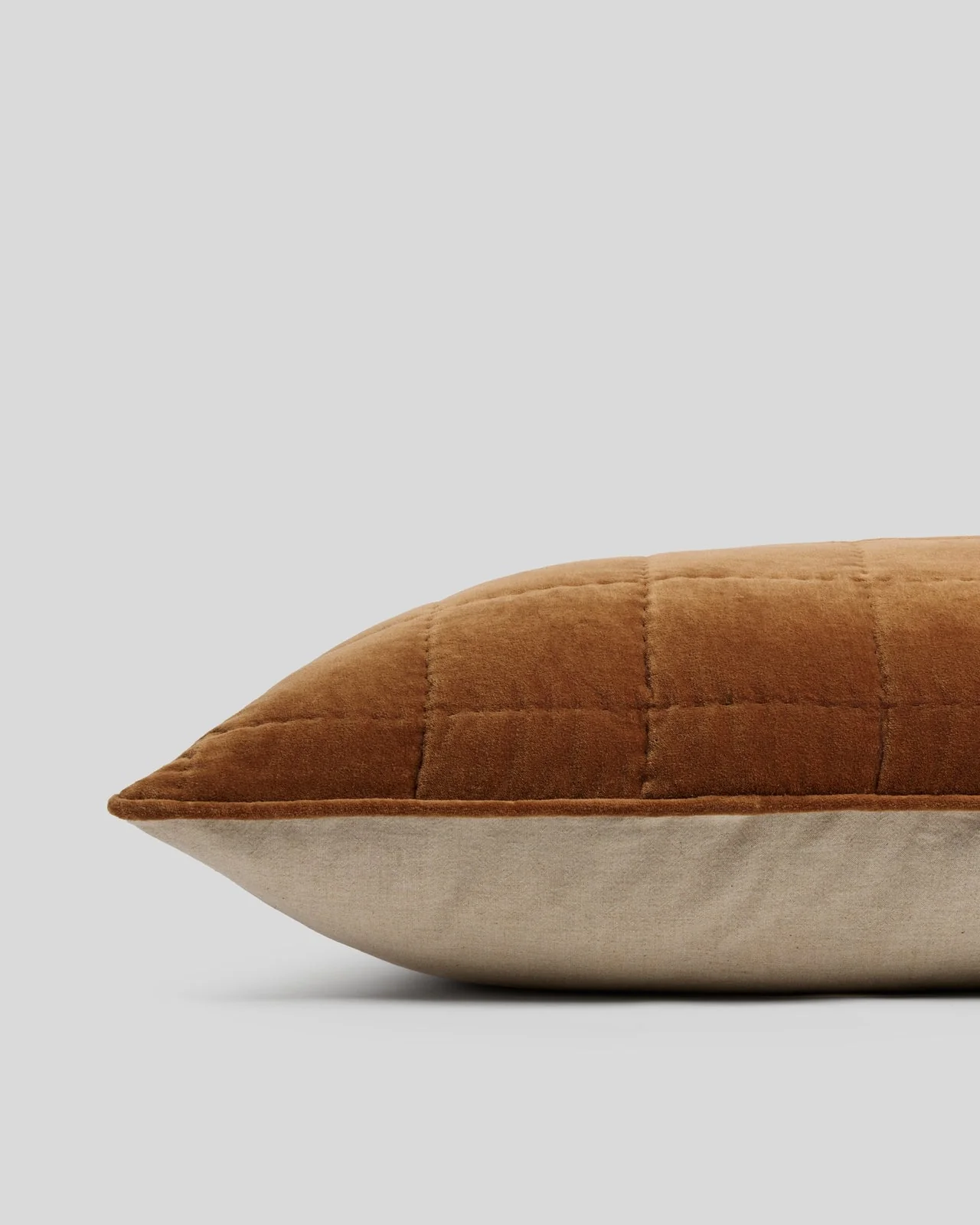 Hand Stitched Velvet Body Pillow Cover (Tobacco) - Image 3