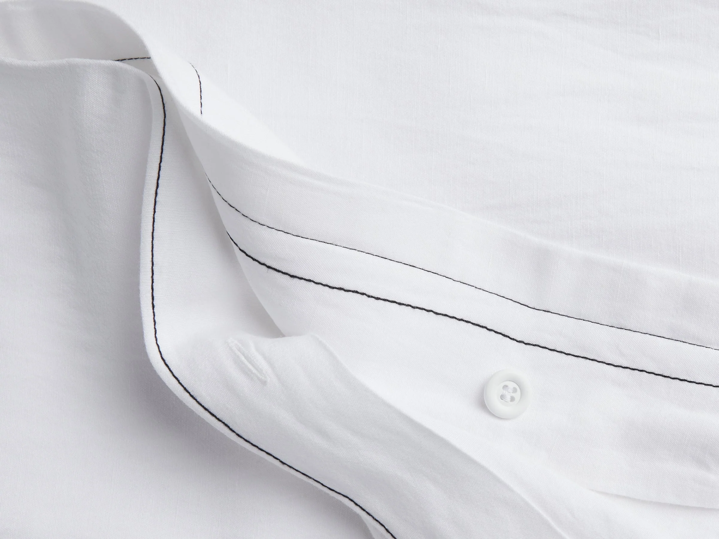 Linen Tencel Duvet Cover - FINAL SALE (White with Black) - Image 3