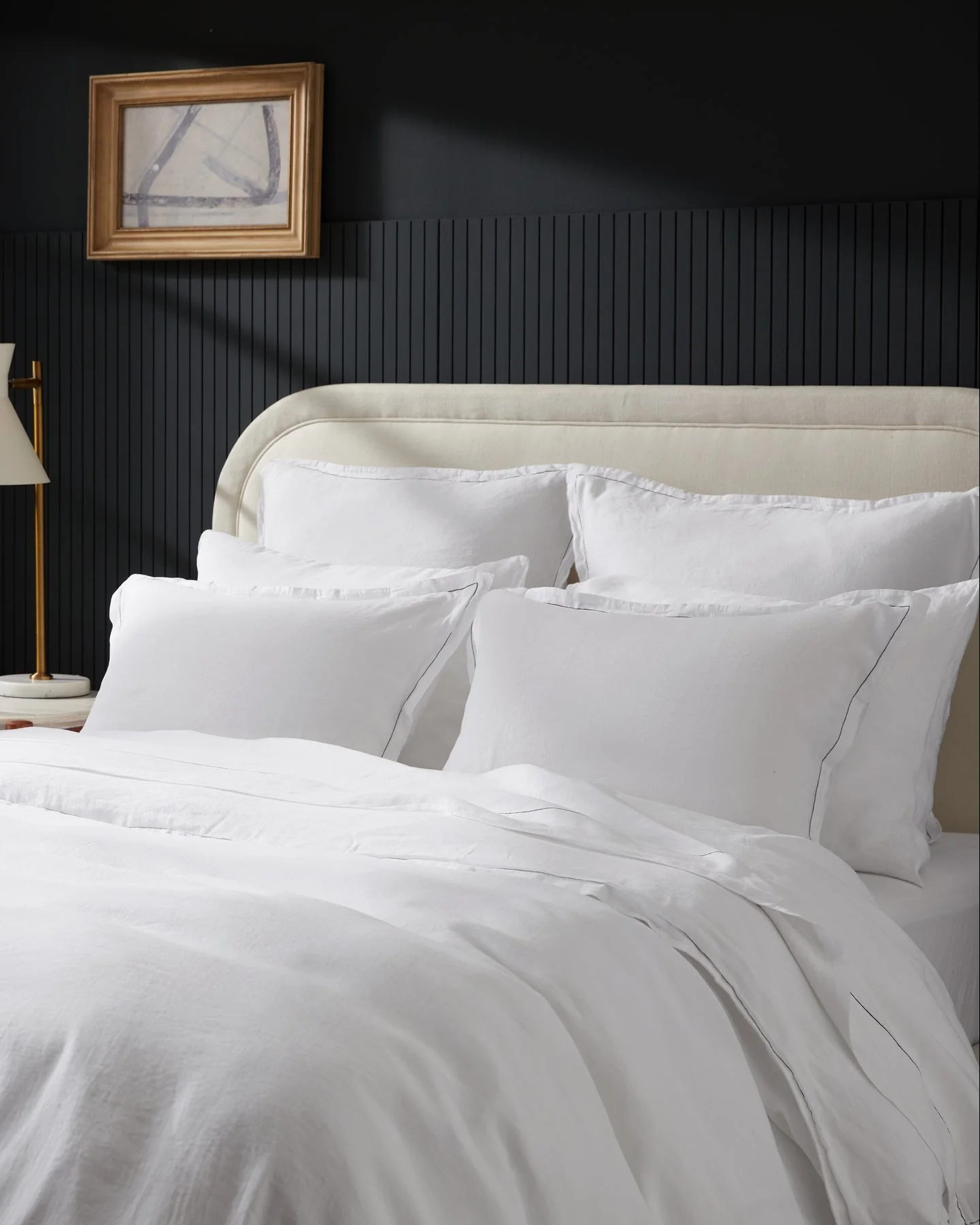 Linen Tencel Bundle - White with Black F/Q - Image 2