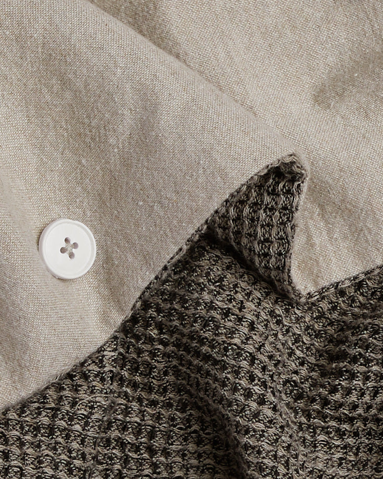 Honeycomb Duvet Cover (Soft Black and Natural) - Image 3