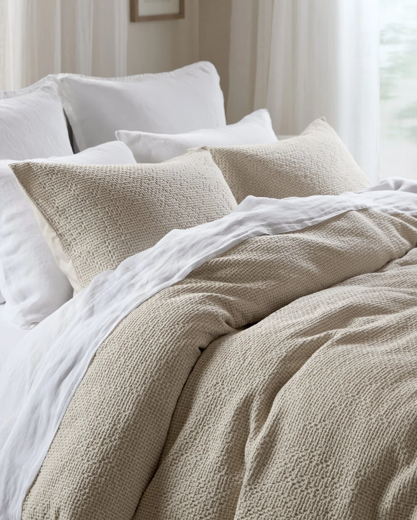 Lattice Cotton Duvet Cover (Bone) - Image 2