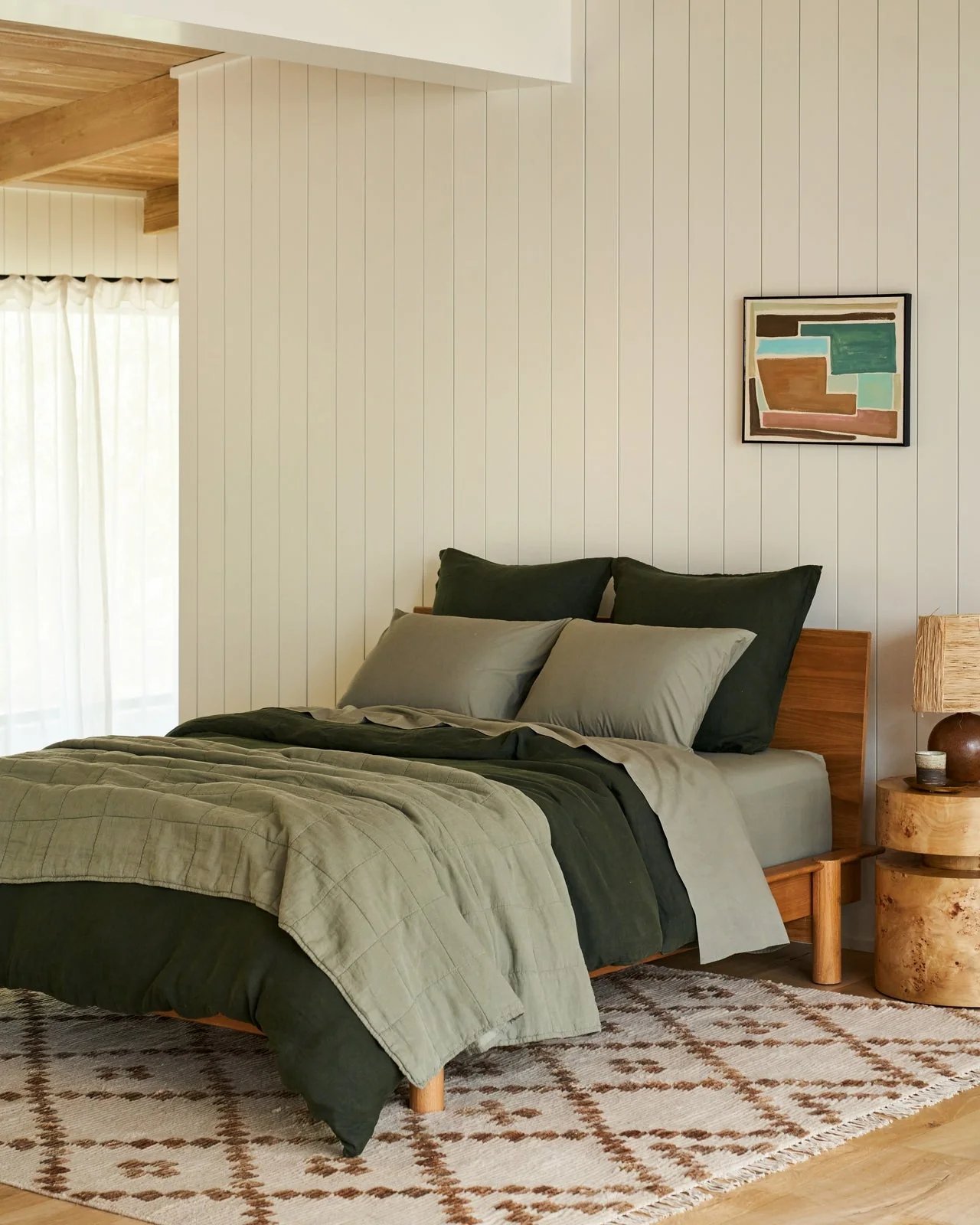 Linen Box Quilt (Moss) - Image 4