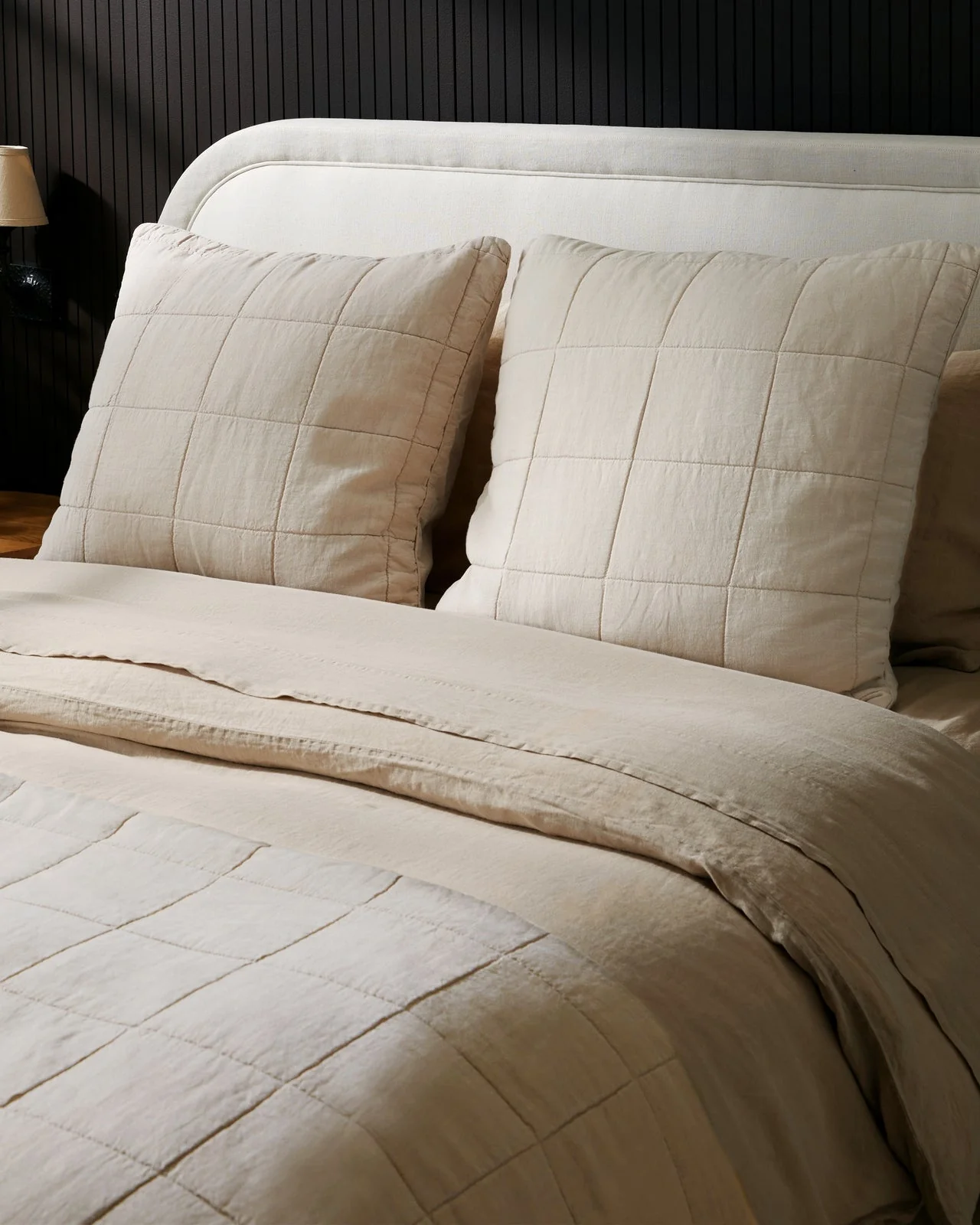 Linen Box Quilted Euro Sham (Bone) - Image 4