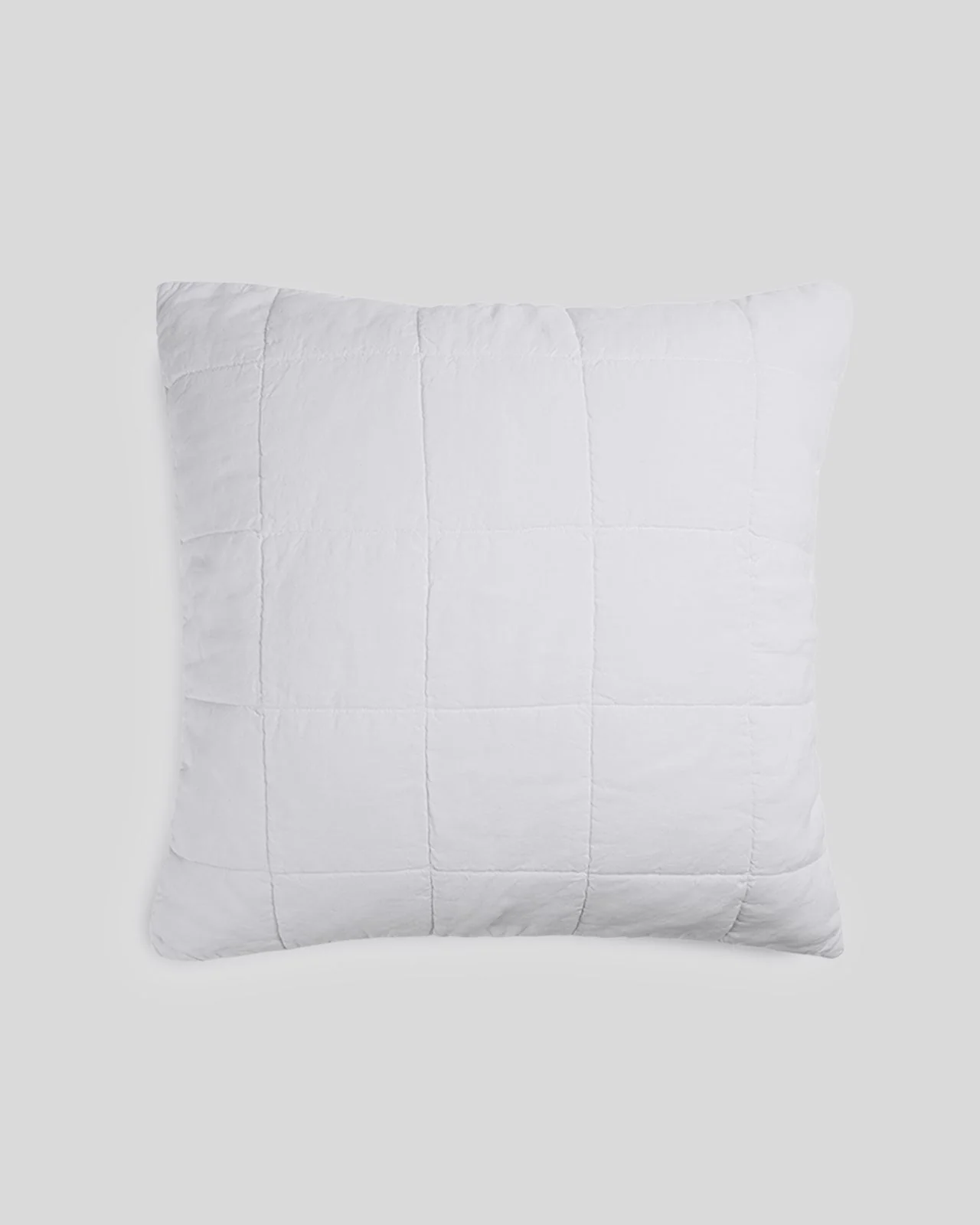 Linen Box Quilted Euro Sham (White)