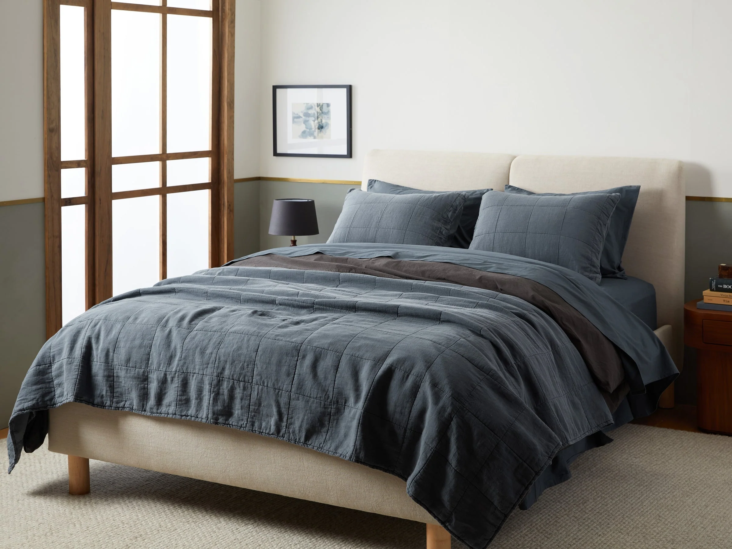 Linen Box Quilted Sham Set (Dusk) - Image 4