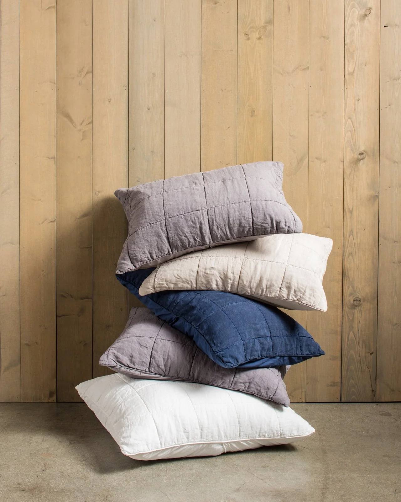 Linen Box Quilted Sham Set (White) - Image 4