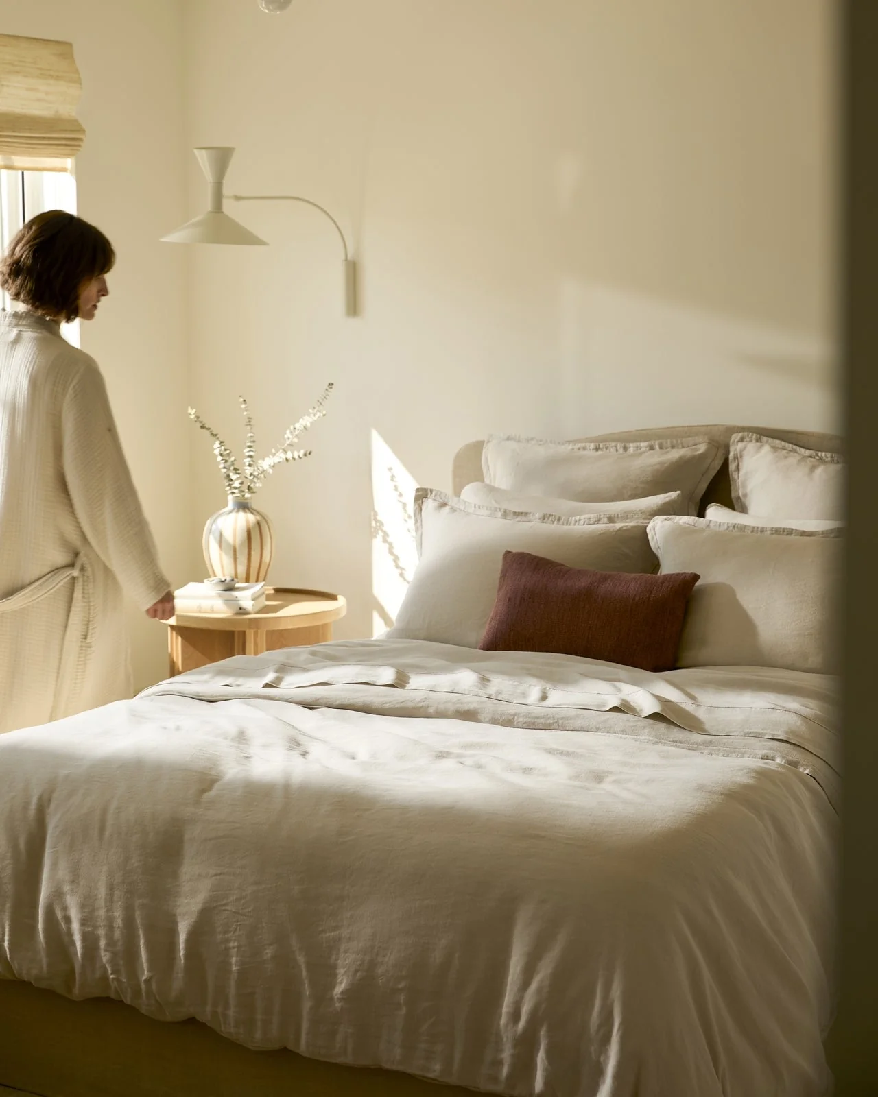 Linen Duvet Cover Set - Bone K/CK - Image 4