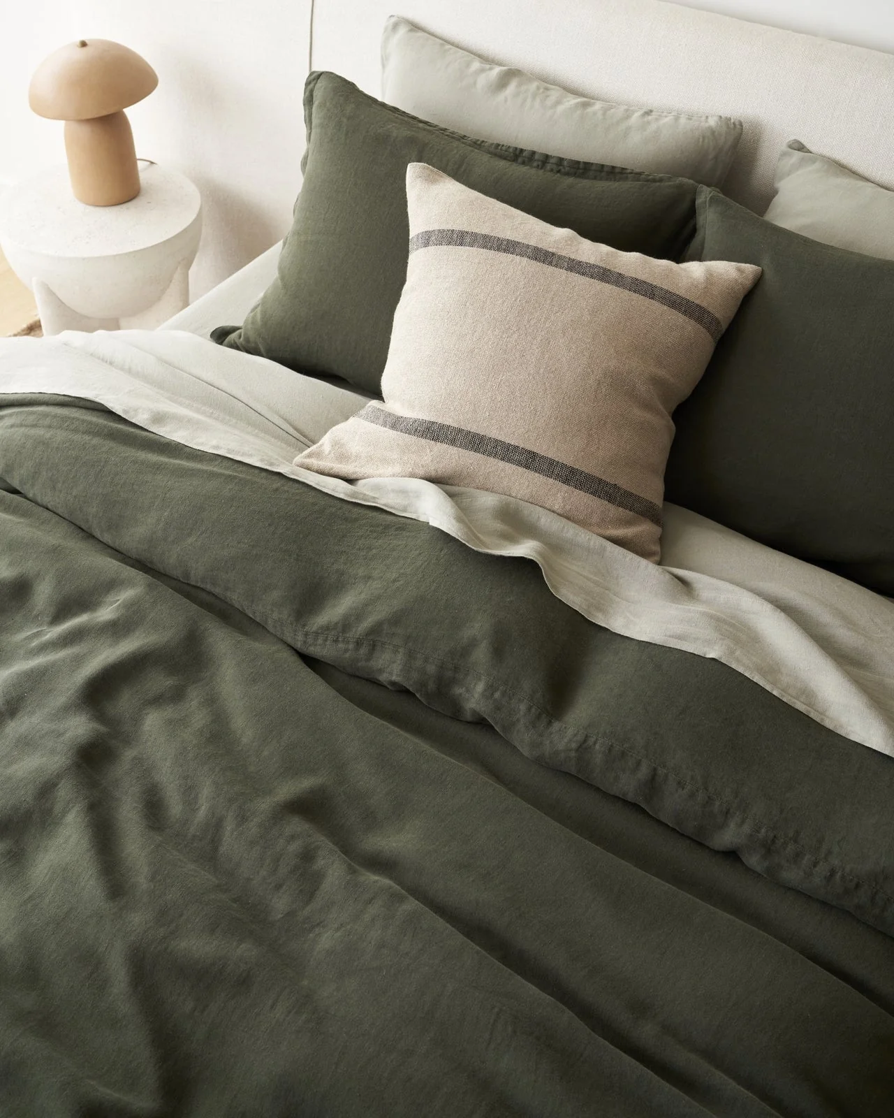 Linen Duvet Cover Set - Evergreen K/CK - Image 2