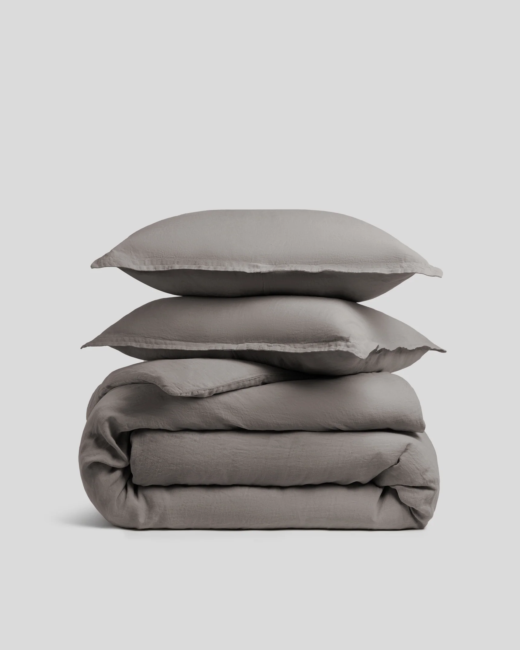 Linen Duvet Cover Set - Pebble F/Q