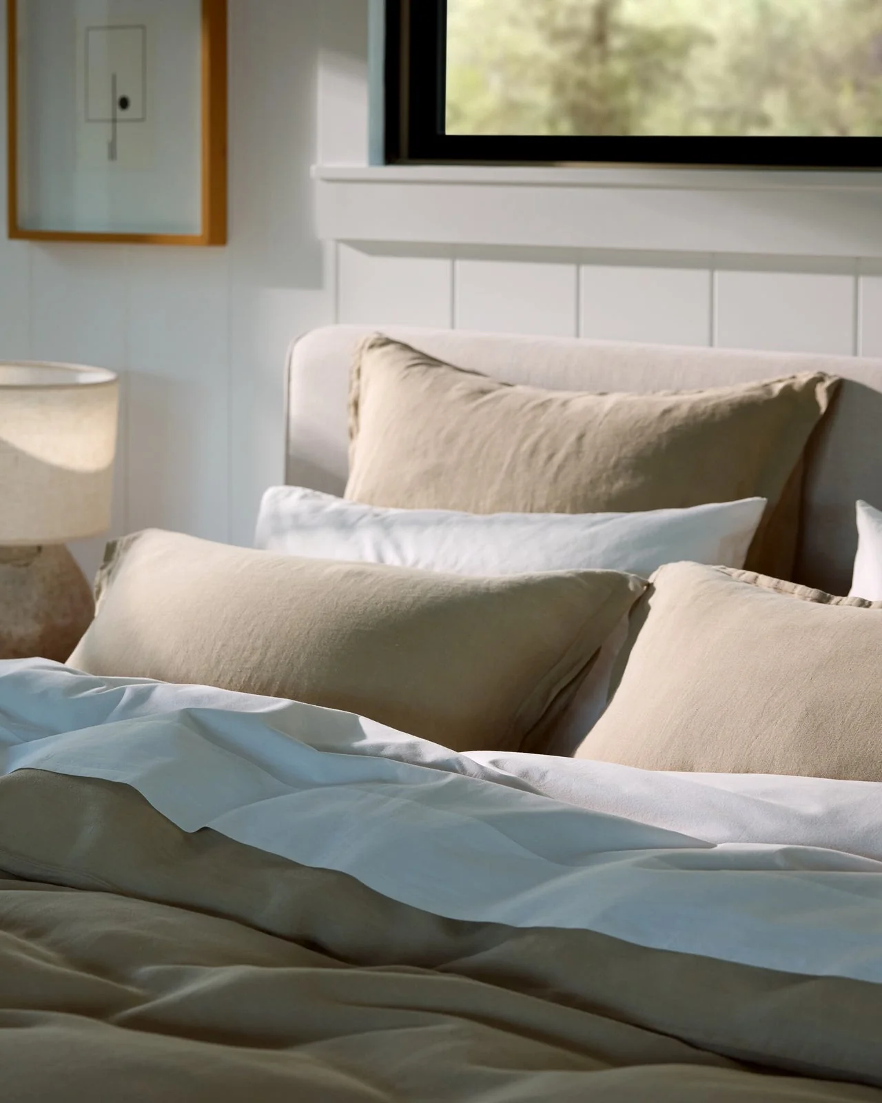 Linen Duvet Cover Set - Toast K/CK - Image 2