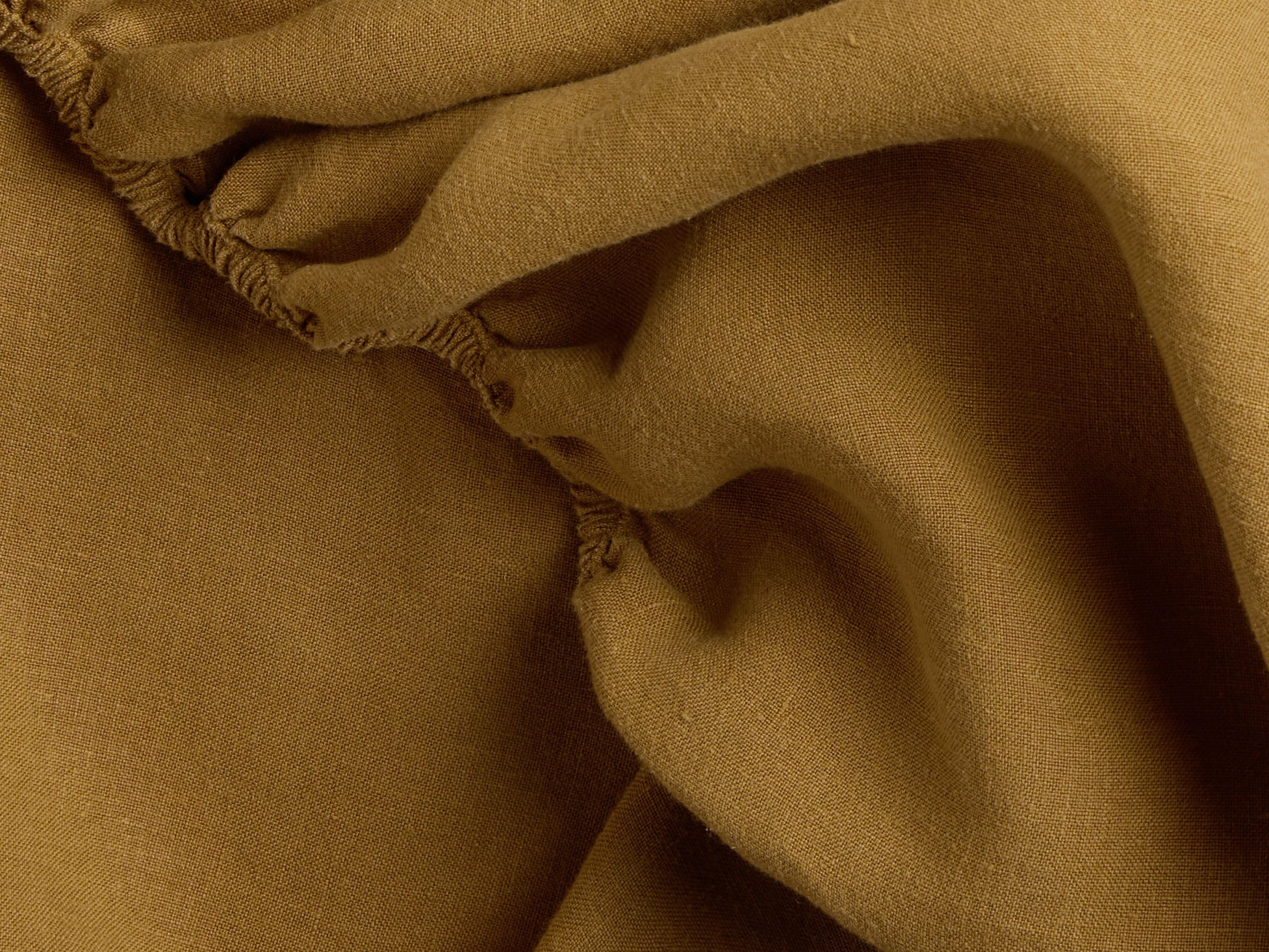Linen Fitted Sheet - FINAL SALE (Honey) - Image 3