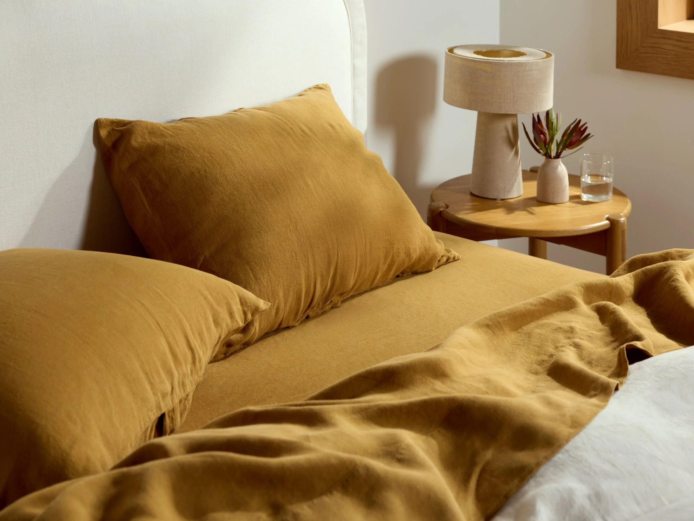 Linen Fitted Sheet - FINAL SALE (Marigold) - Image 2
