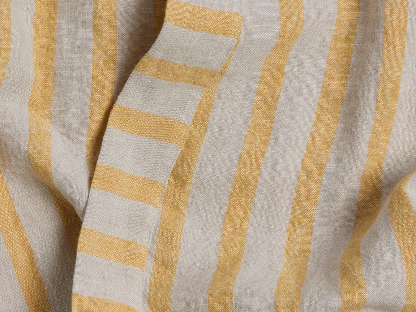 Linen Stripe Robe (Natural and Yellow) - Image 3