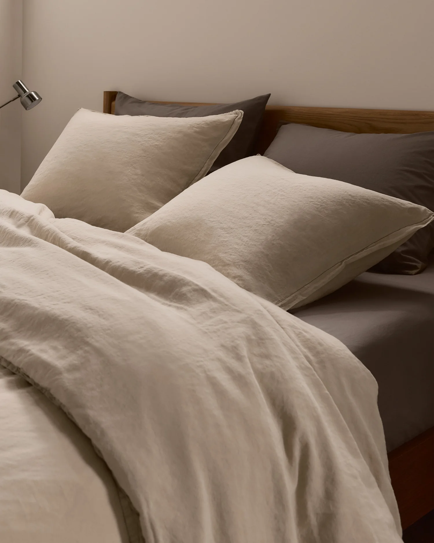 Linen Tencel Duvet Cover Set - Bone K/CK - Image 5
