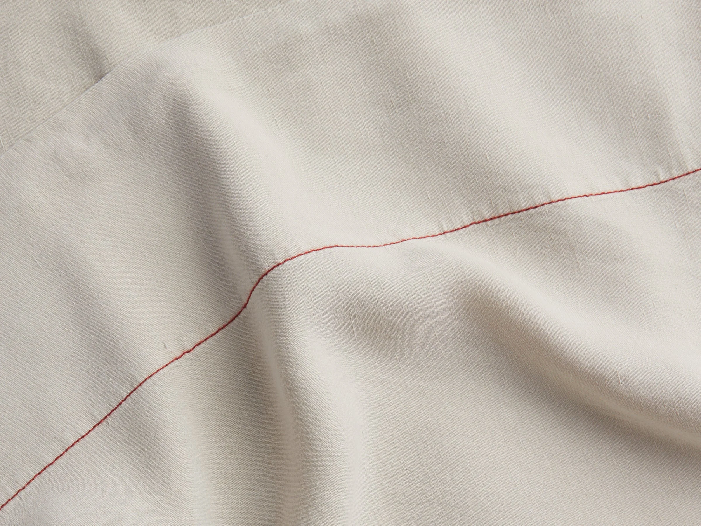 Linen Tencel Sheet Set - Bone with Canyon K/CK - Image 3