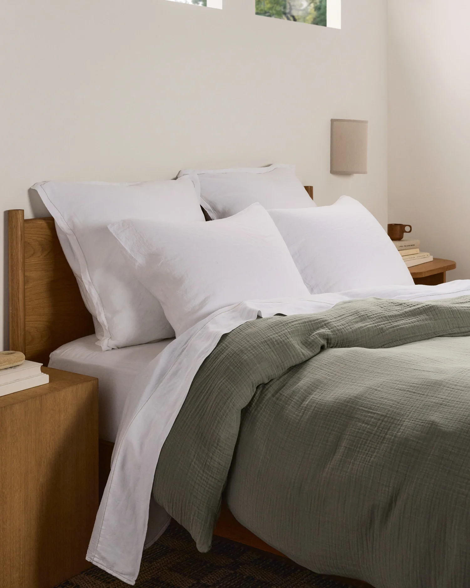 Linen Tencel Sheet Set - White K/CK - Image 2