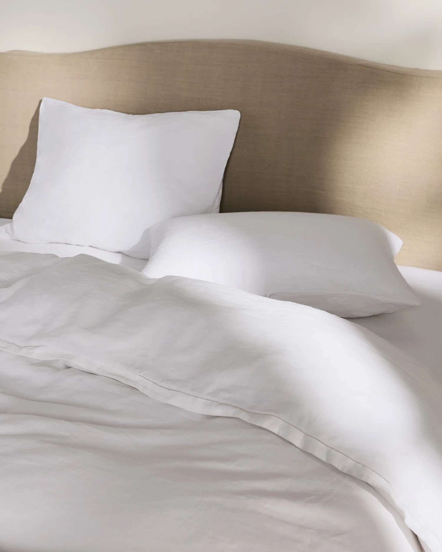 Linen Tencel Duvet Cover (White) - Image 4