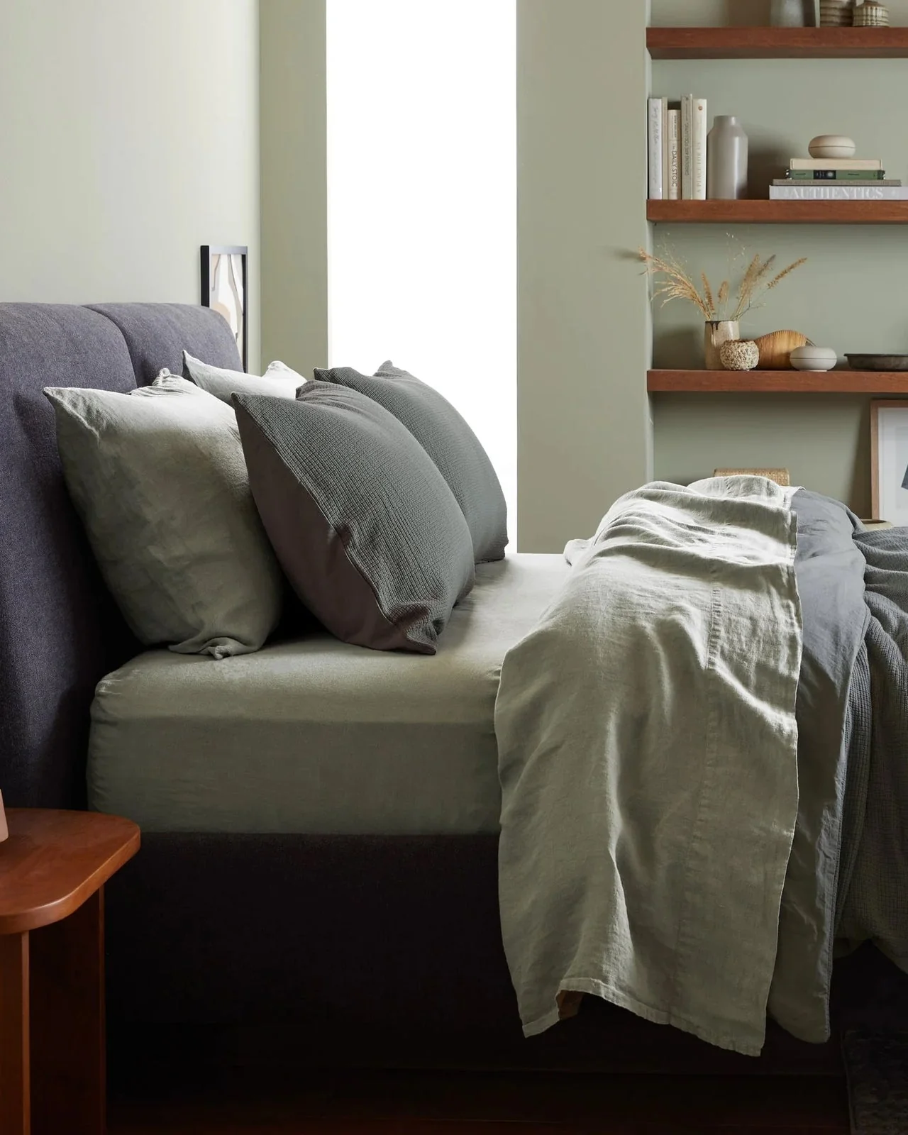 Linen Top Sheet - Moss - Image 2