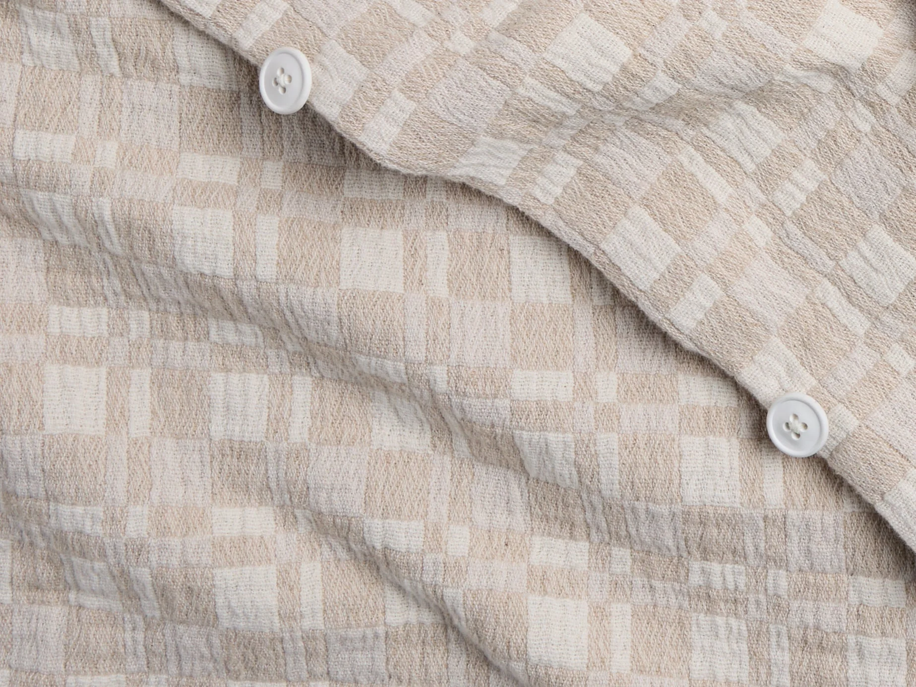 Modern Check Jacquard Duvet Cover (Cream and Bone) - Image 3