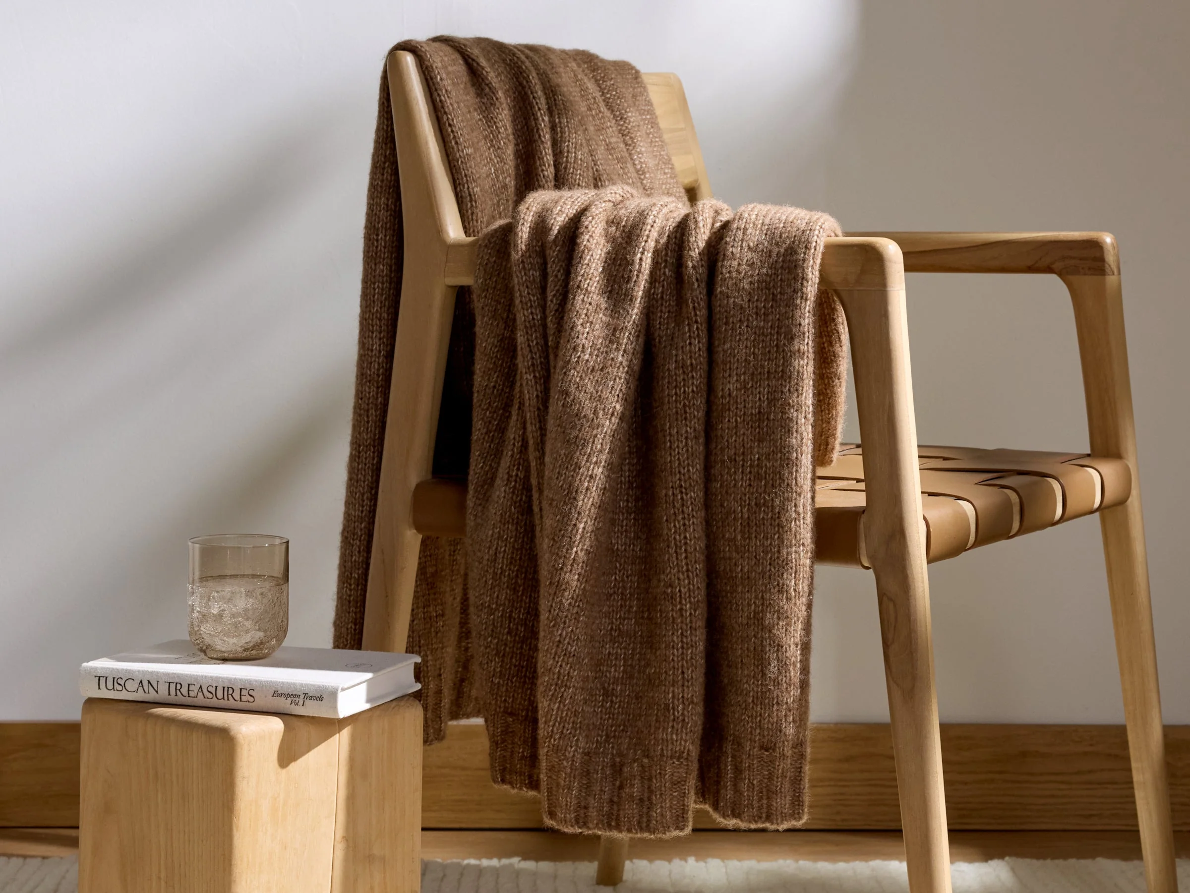 Natural Alpaca Throw (Tobacco) - Image 2