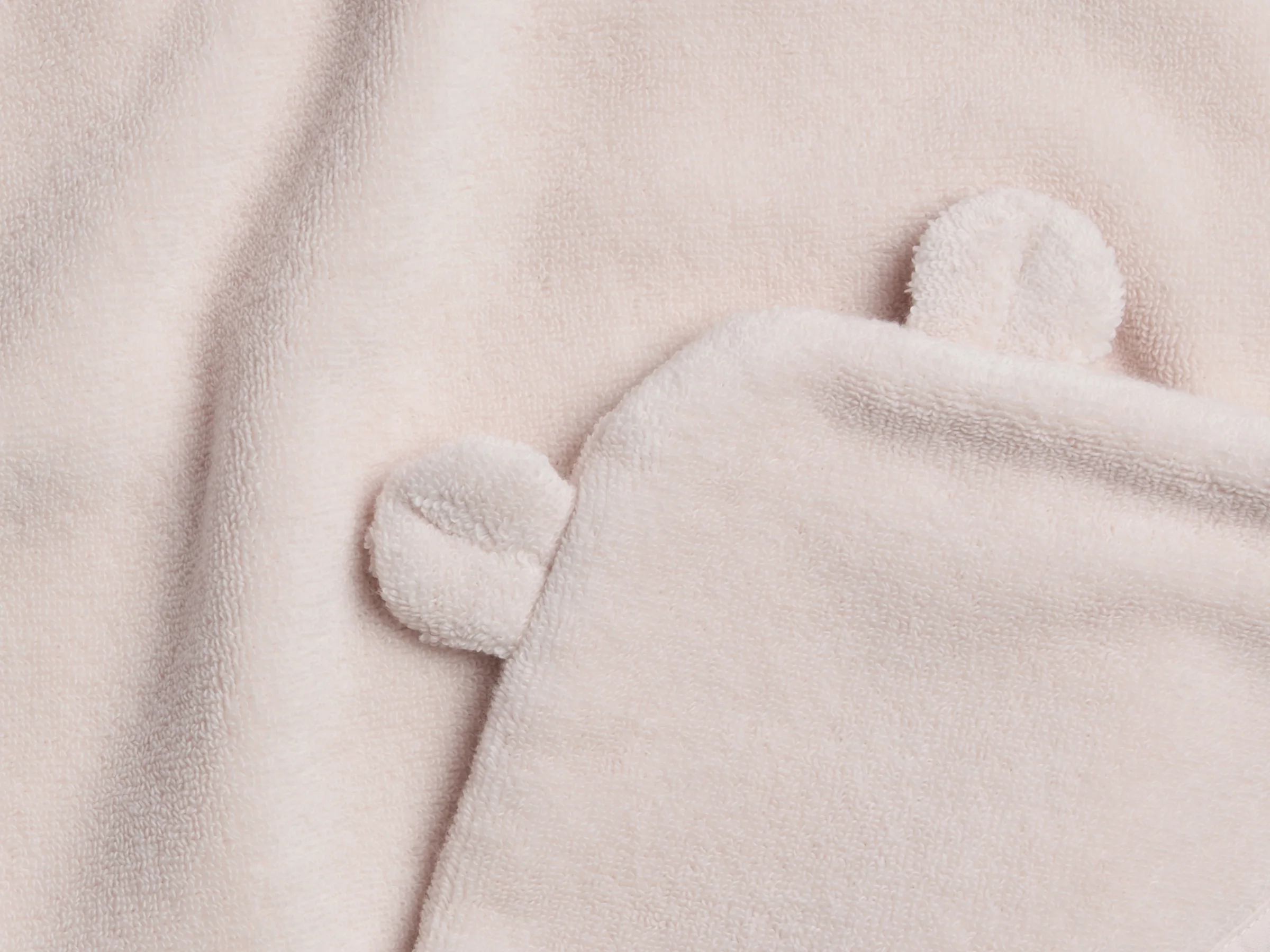 Organic Hooded Baby Towel with Ears (Blush) - Image 3