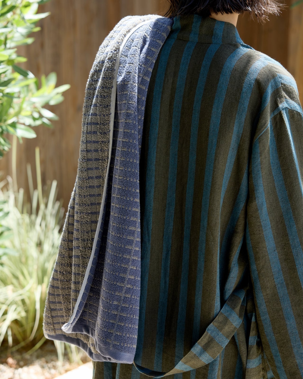 Organic Ladder Stripe Towels - FINAL SALE (Moss and Dusk) - Image 4