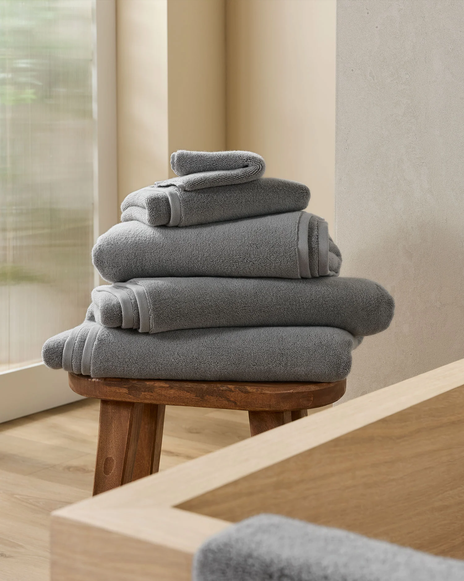 4+4 Organic Plush Bath Bundle - Pebble - Image 2