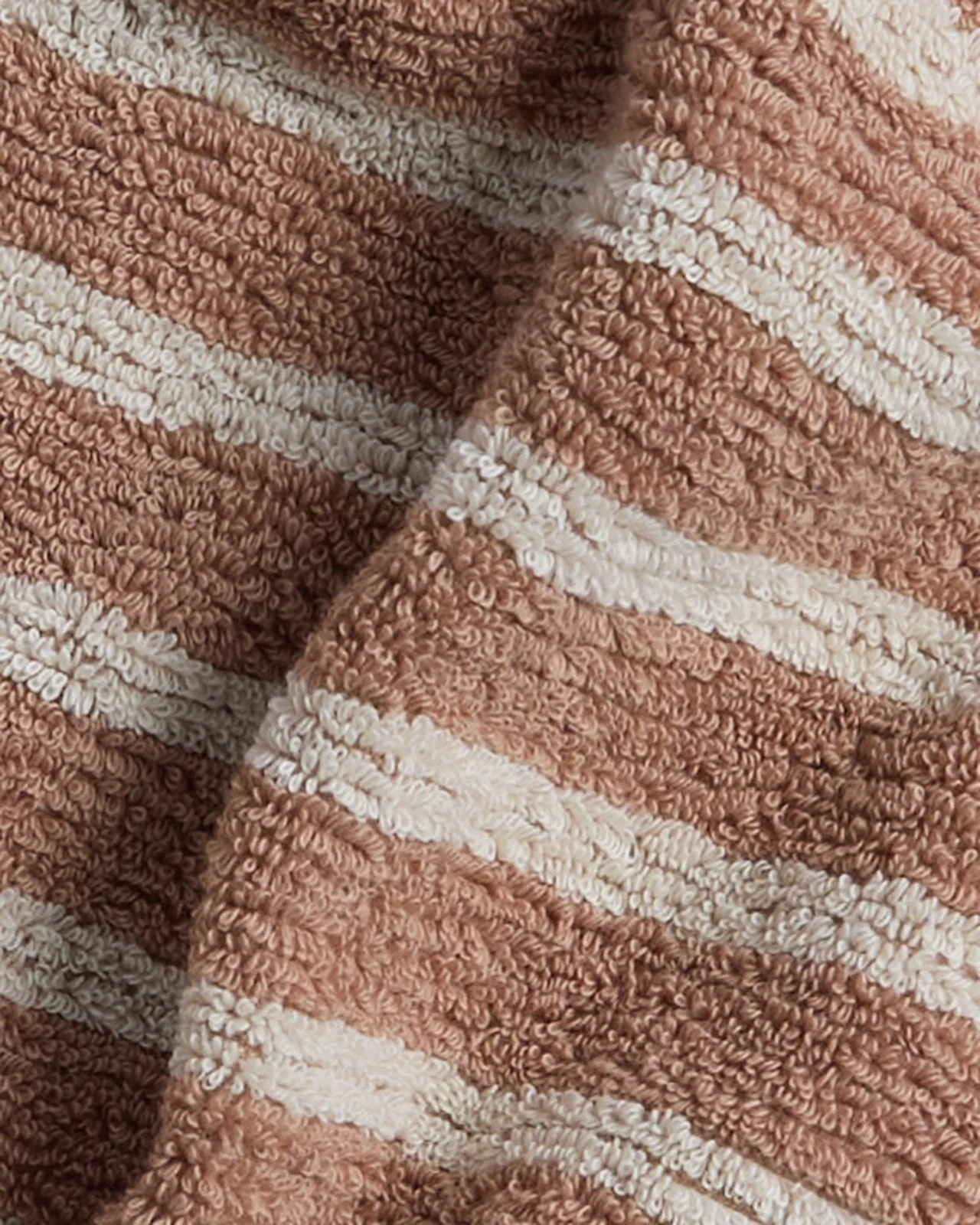 Organic Resort Stripe Towels (Adobe with Butter) - Image 3