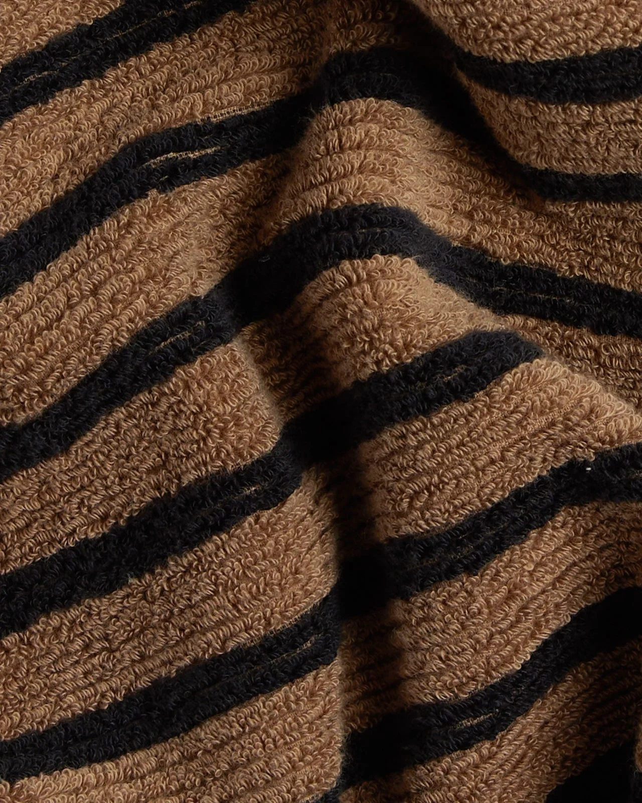 Organic Resort Stripe Towels (Camel with Soft Black) - Image 3