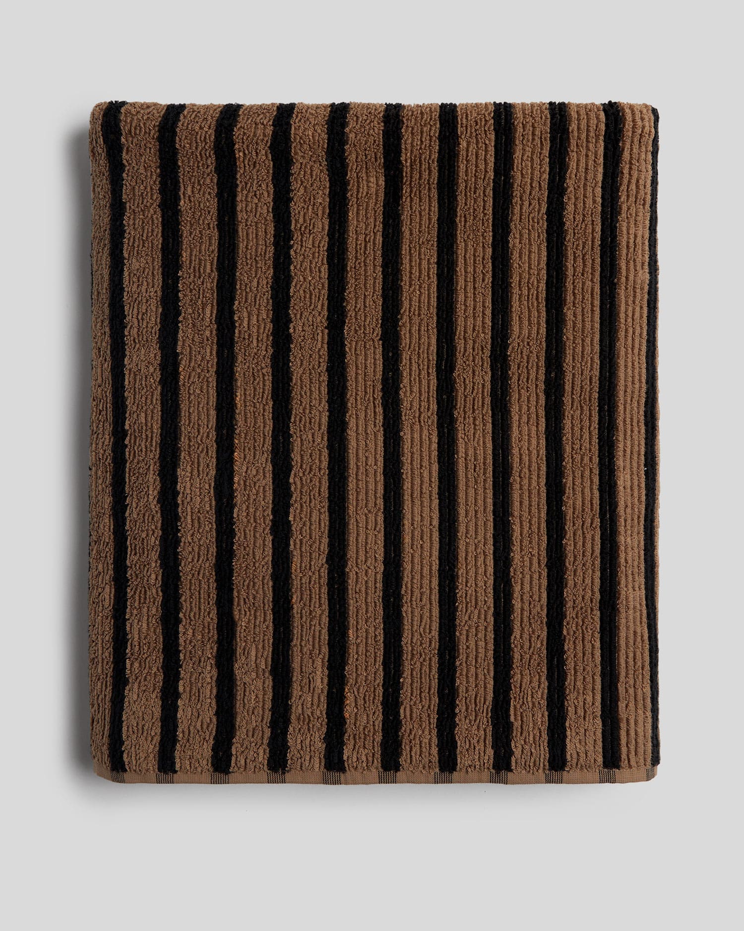Organic Resort Stripe Towels (Camel with Soft Black) - Image 9