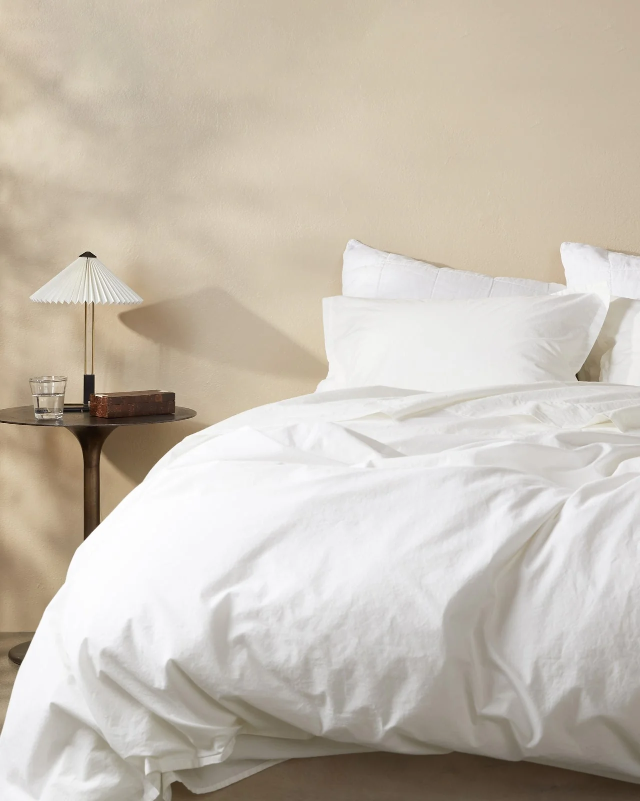 Percale Duvet Cover Set - Cream K/CK - Image 4