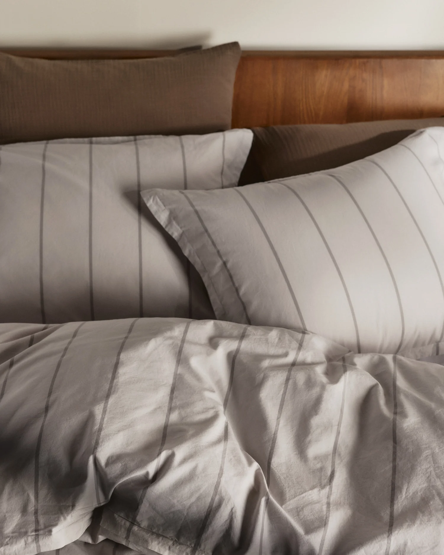 Percale Duvet Cover Set - Pebble Stripe F/Q - Image 5