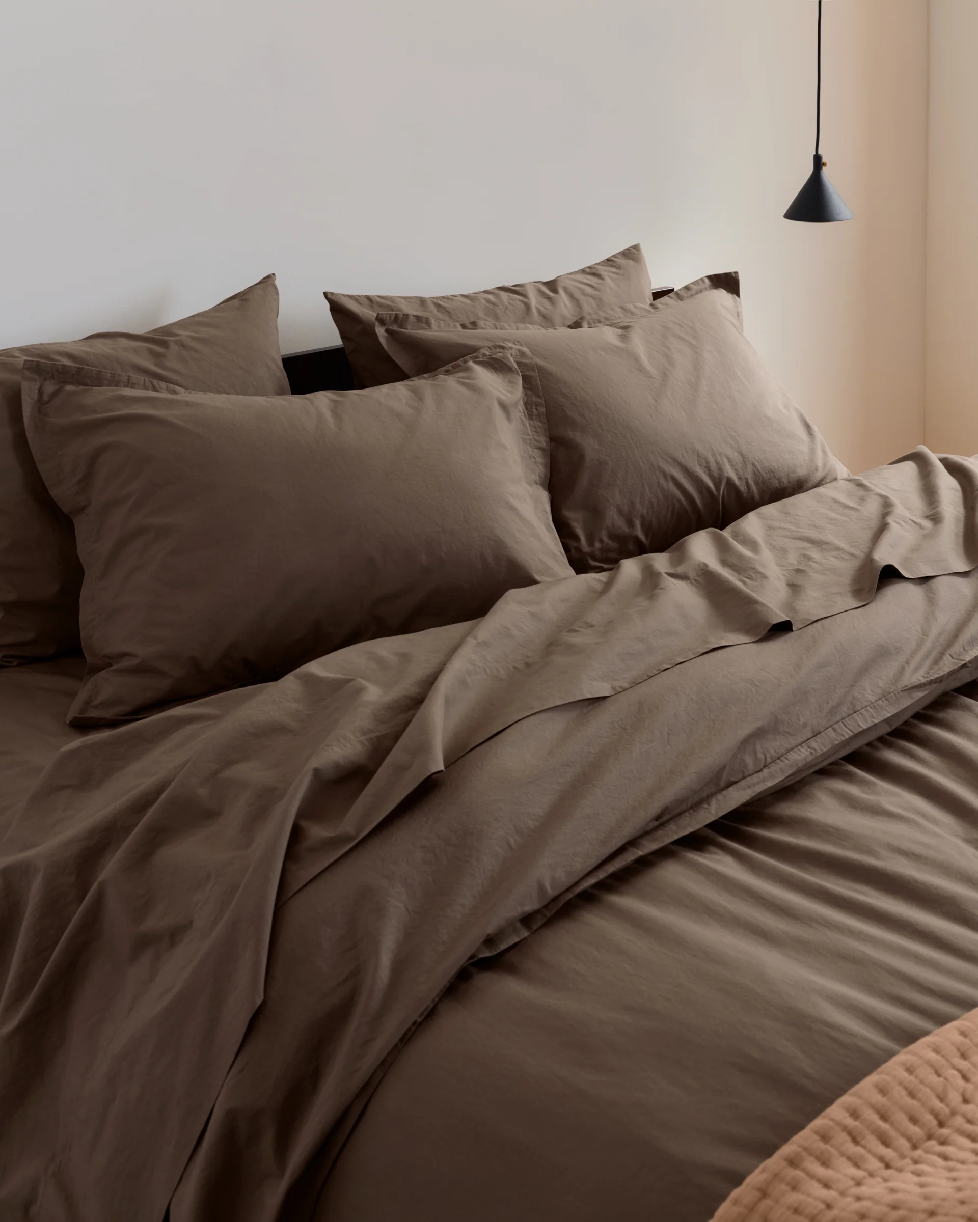 Percale Duvet Cover Set - Warm Grey K/CK - Image 2